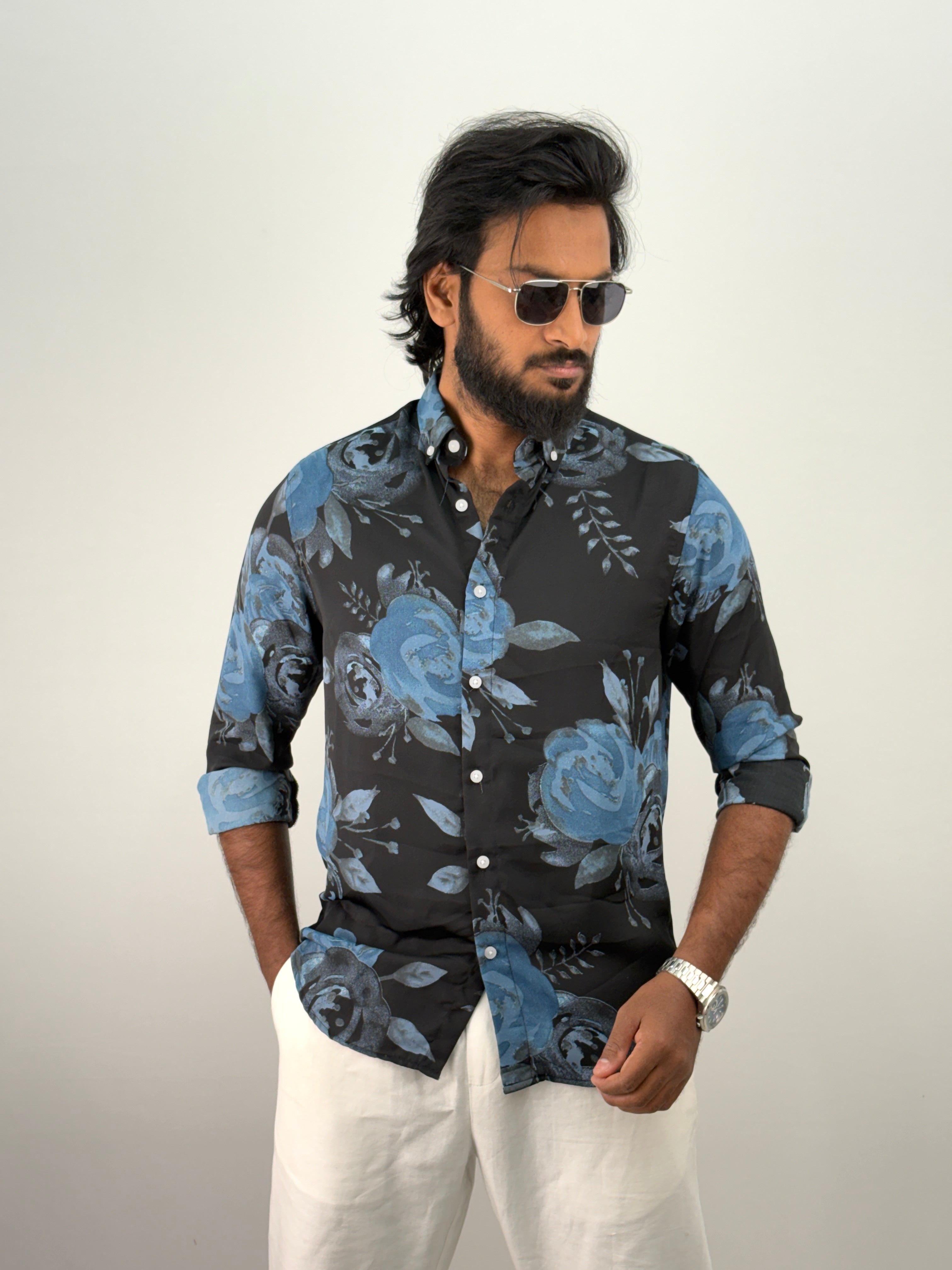 Blue Printed Shirt