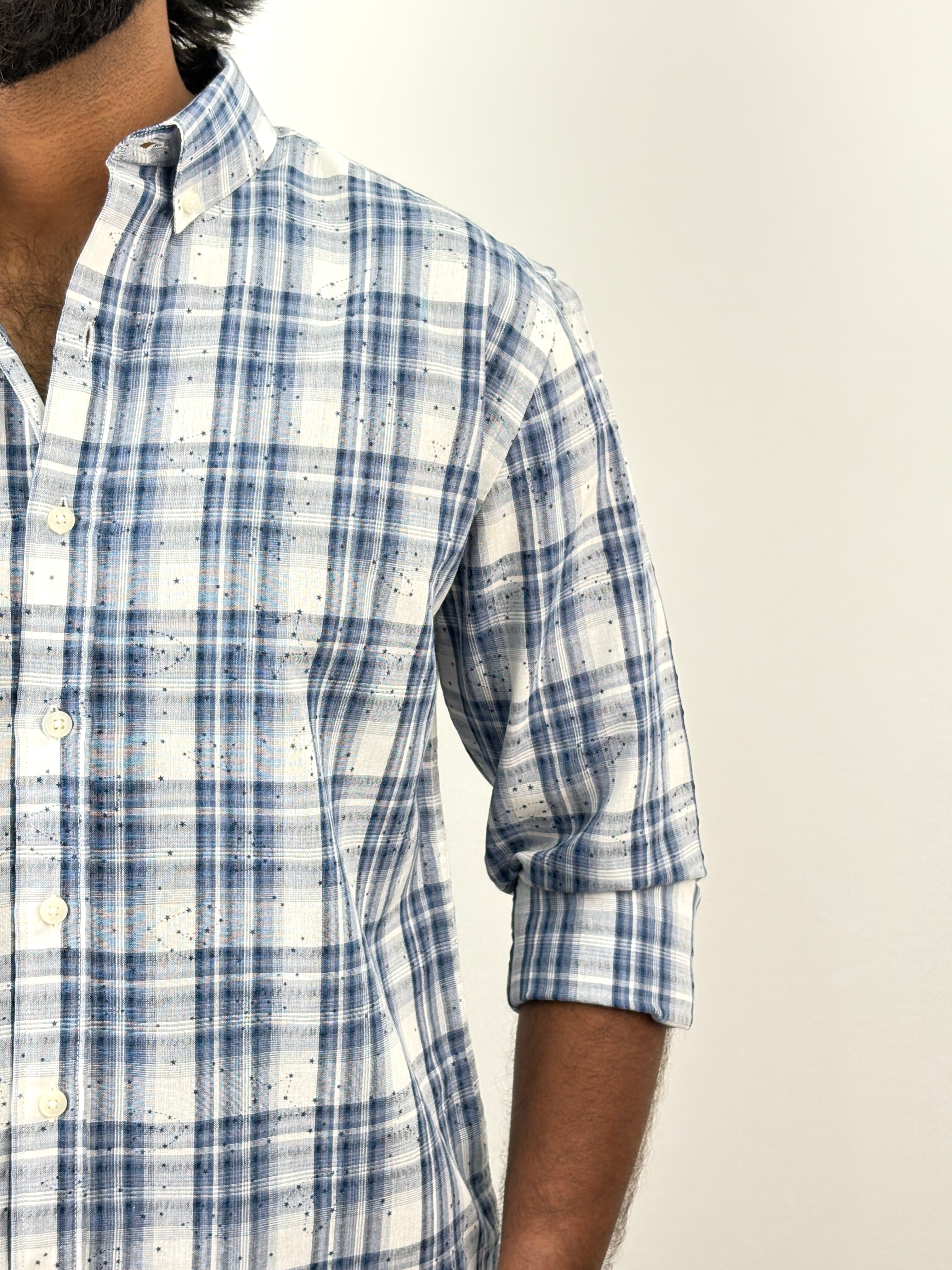 Blue Flannel Printed Shirt