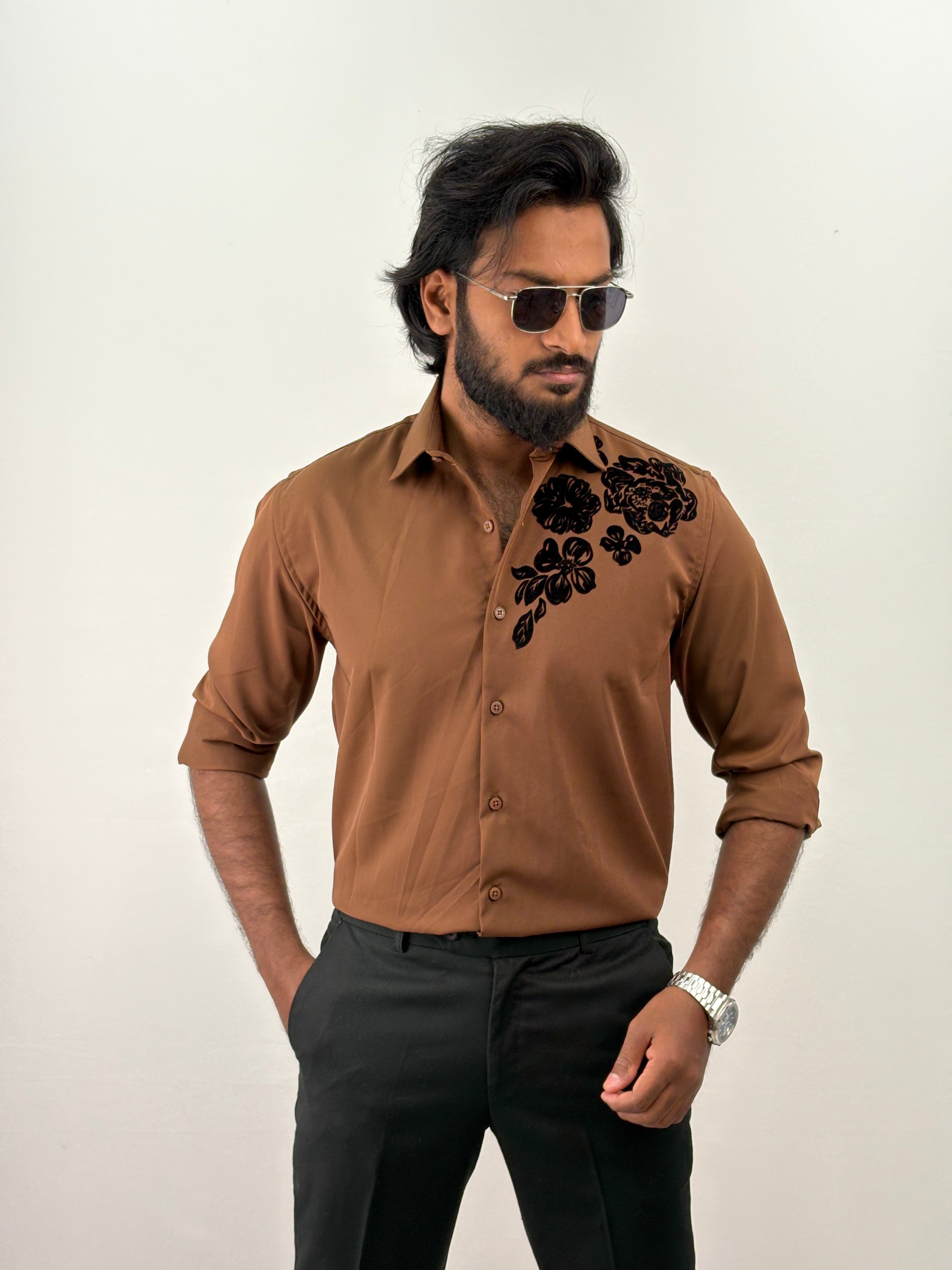 Brown Flock IMP Printed Shirt