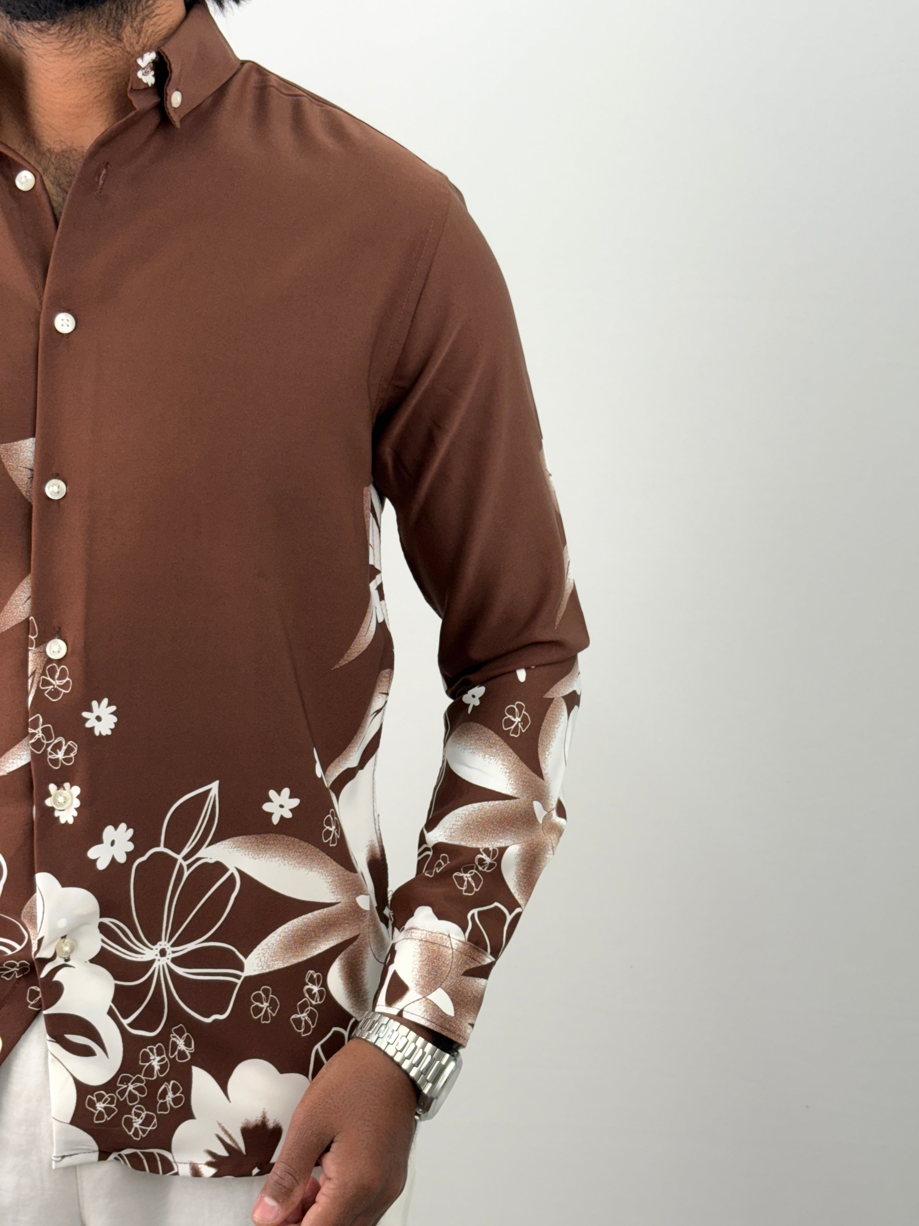 Brown Bottom Printed Shirt 3