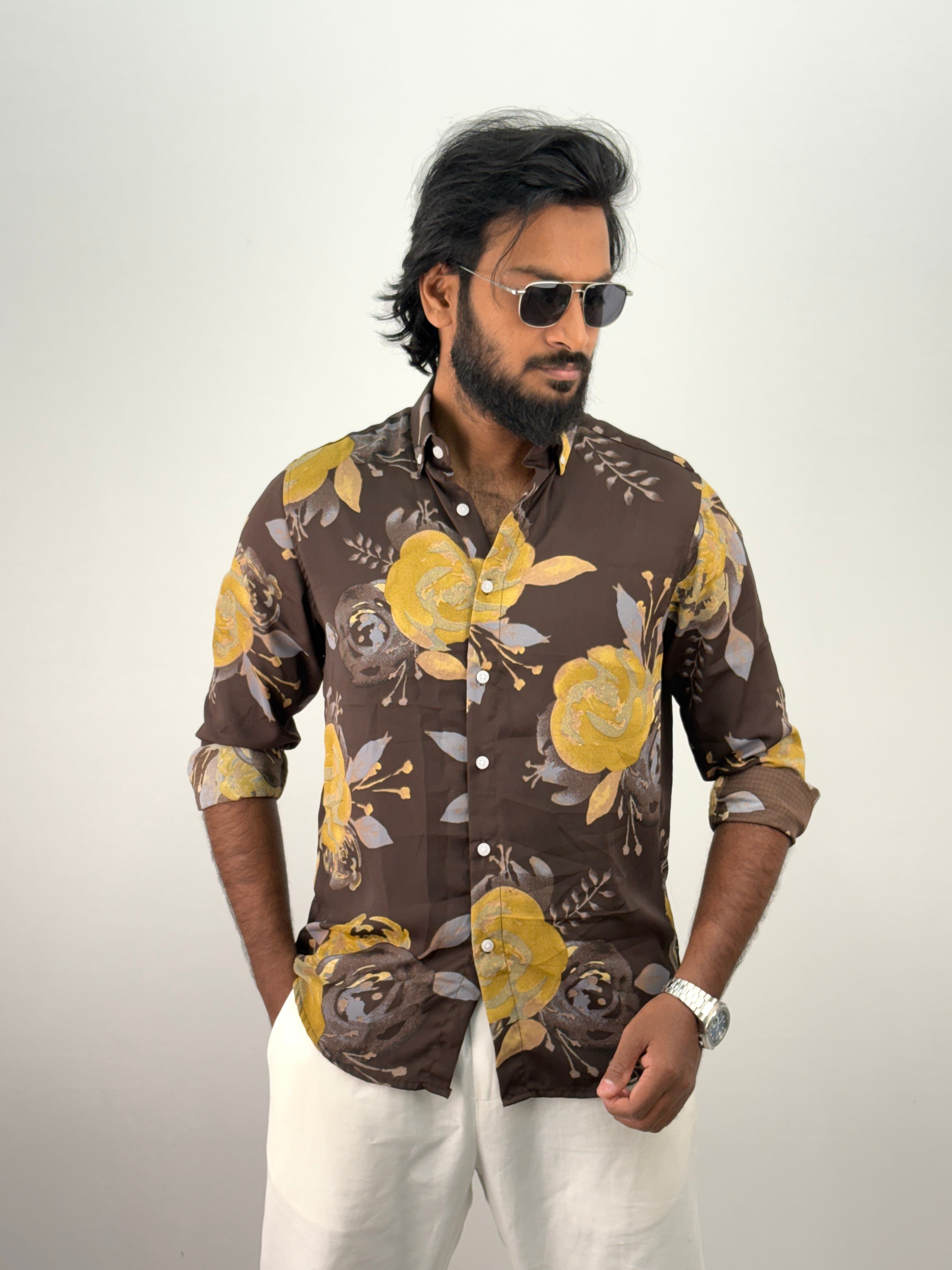 Brown Printed Shirt