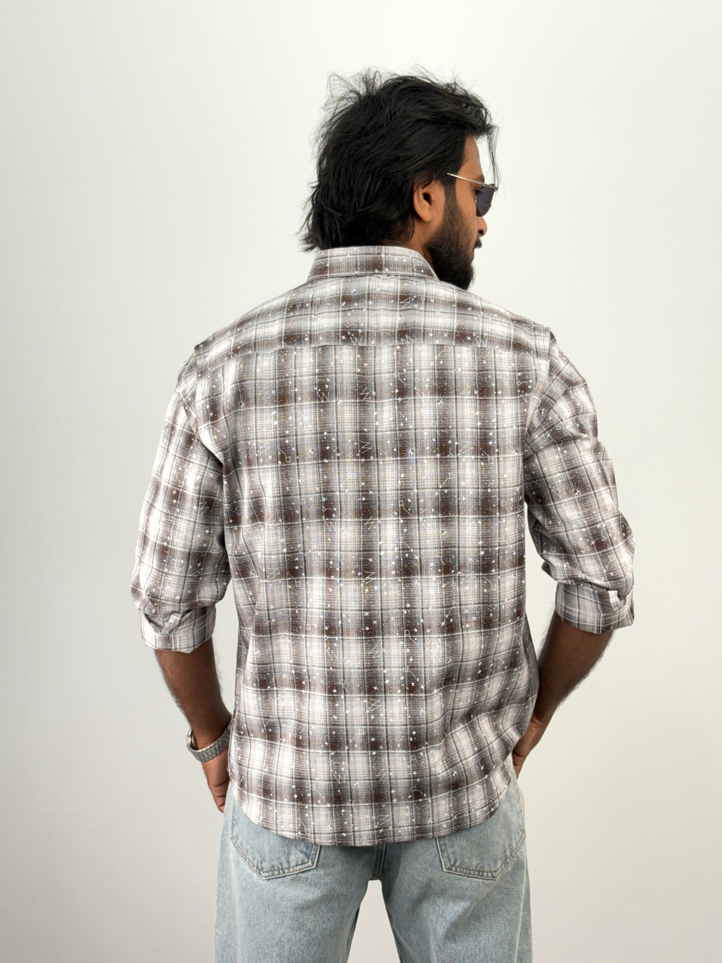 Brown Flannel Printed Shirt