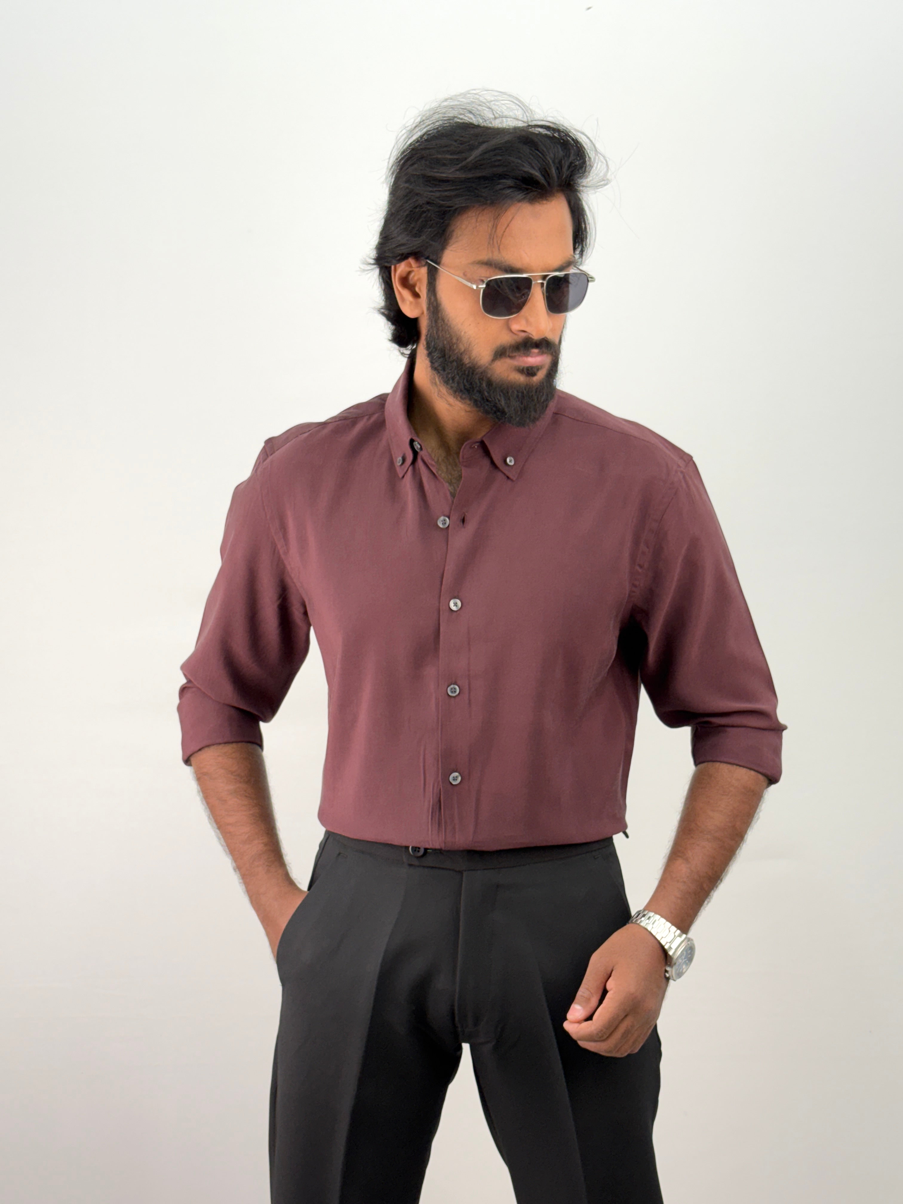 Burgundy IMP Plain Shirt