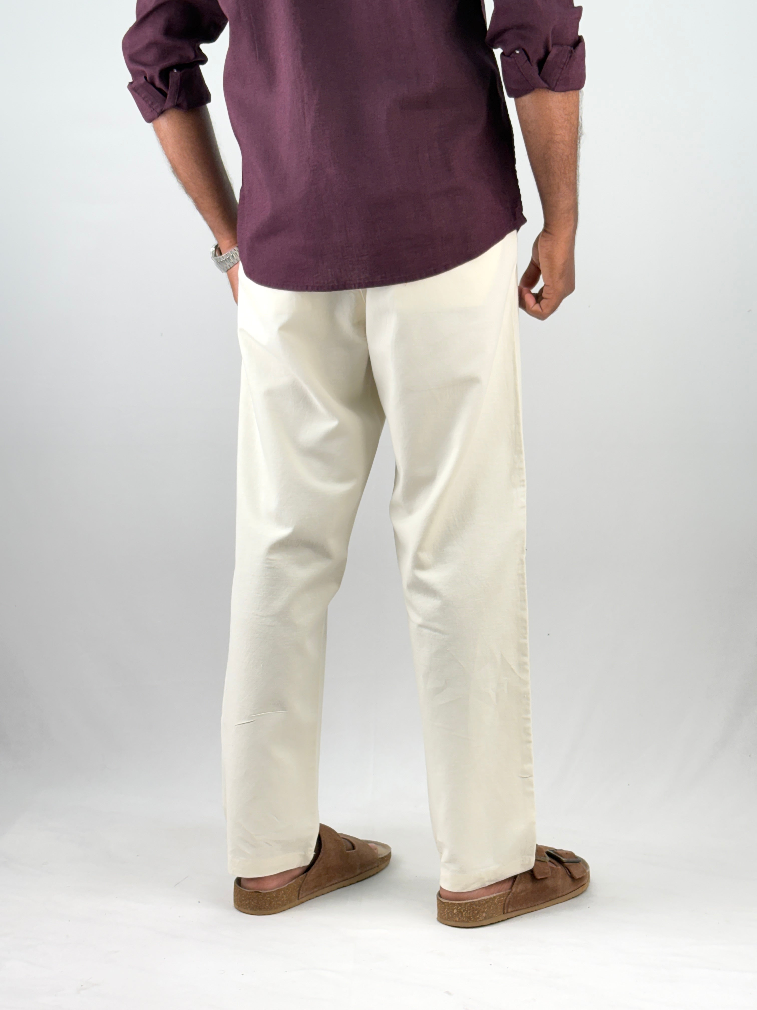 Cream Linen Pant