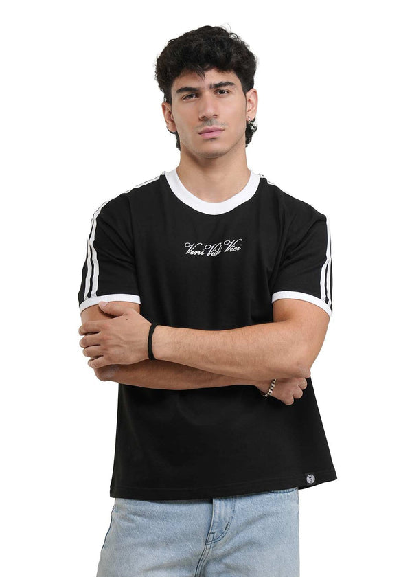 Black Cropped Ringer T-shirt