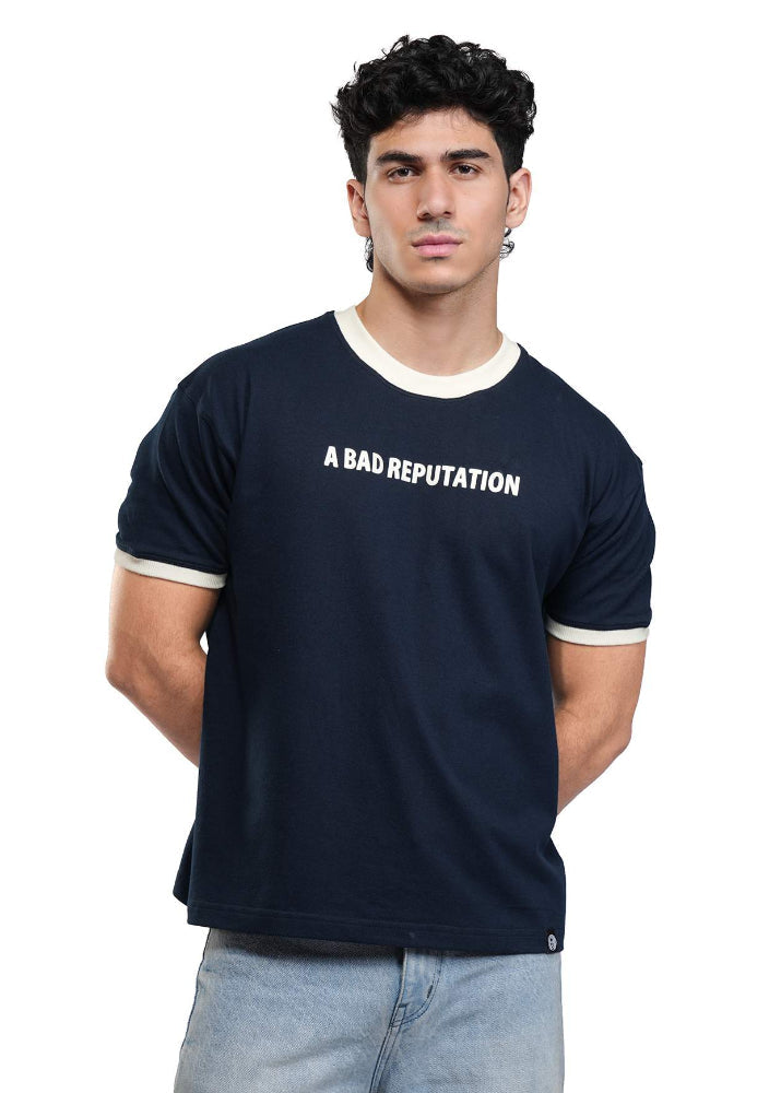 Navy Cropped Ringer T-shirt