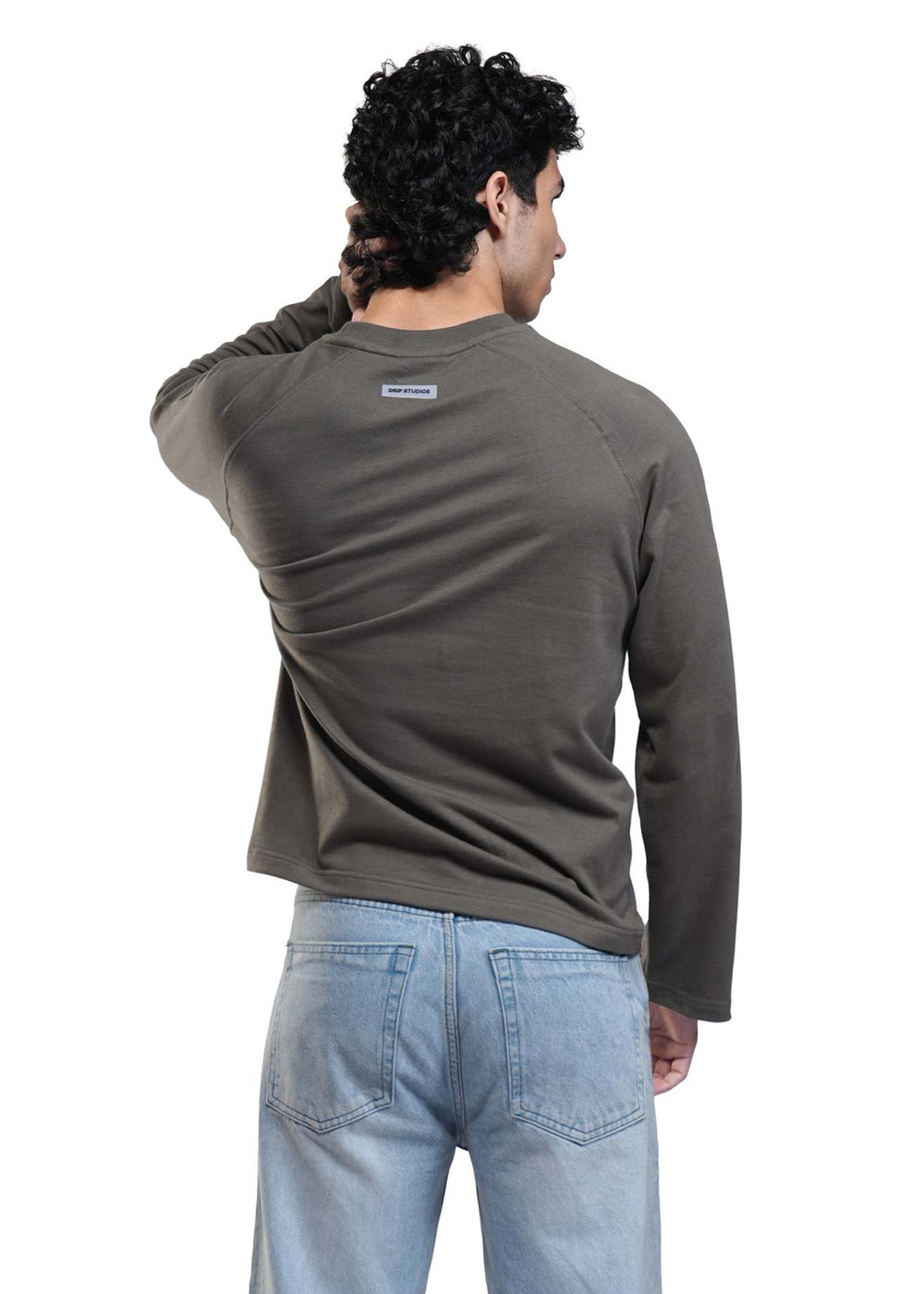 Grey Cropped Raglan Tee