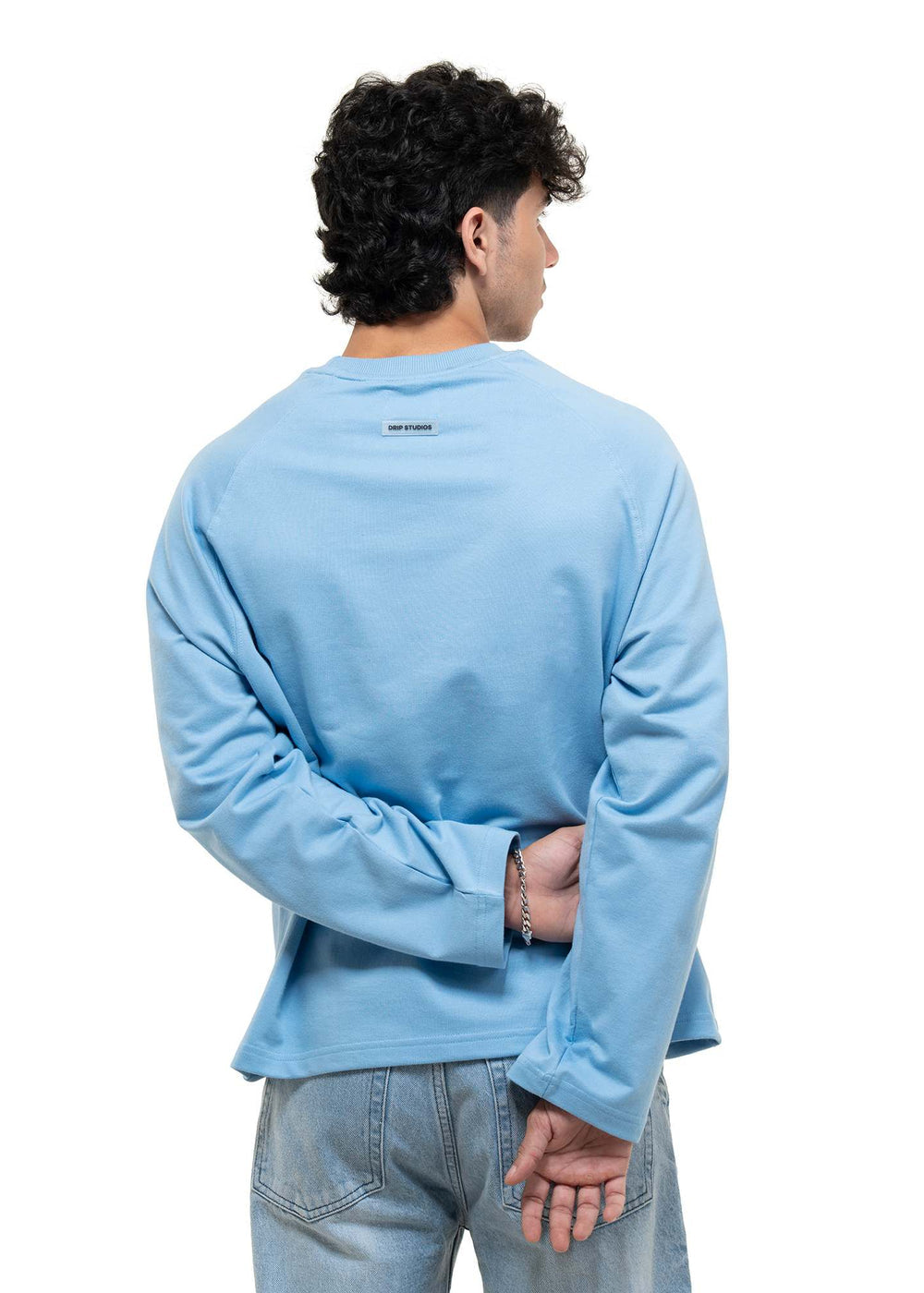 Baby Blue Cropped Raglan Tee