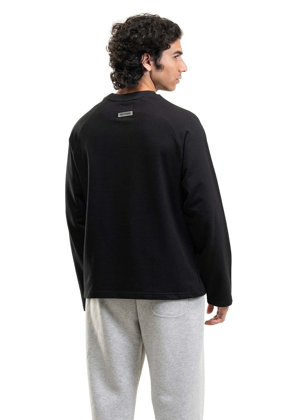 Black Cropped Raglan Tee