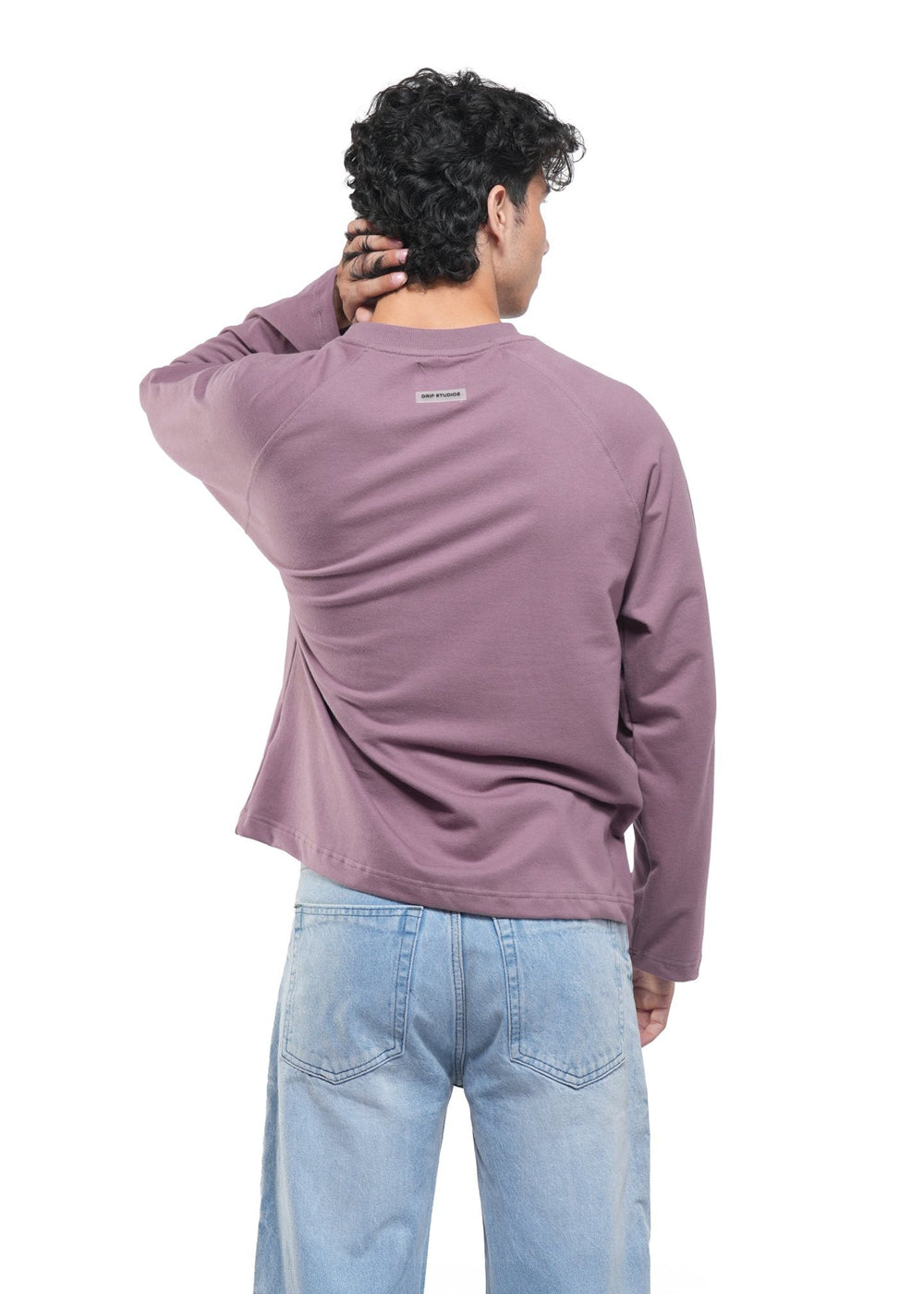 Dusty Mauve Cropped Raglan Tee