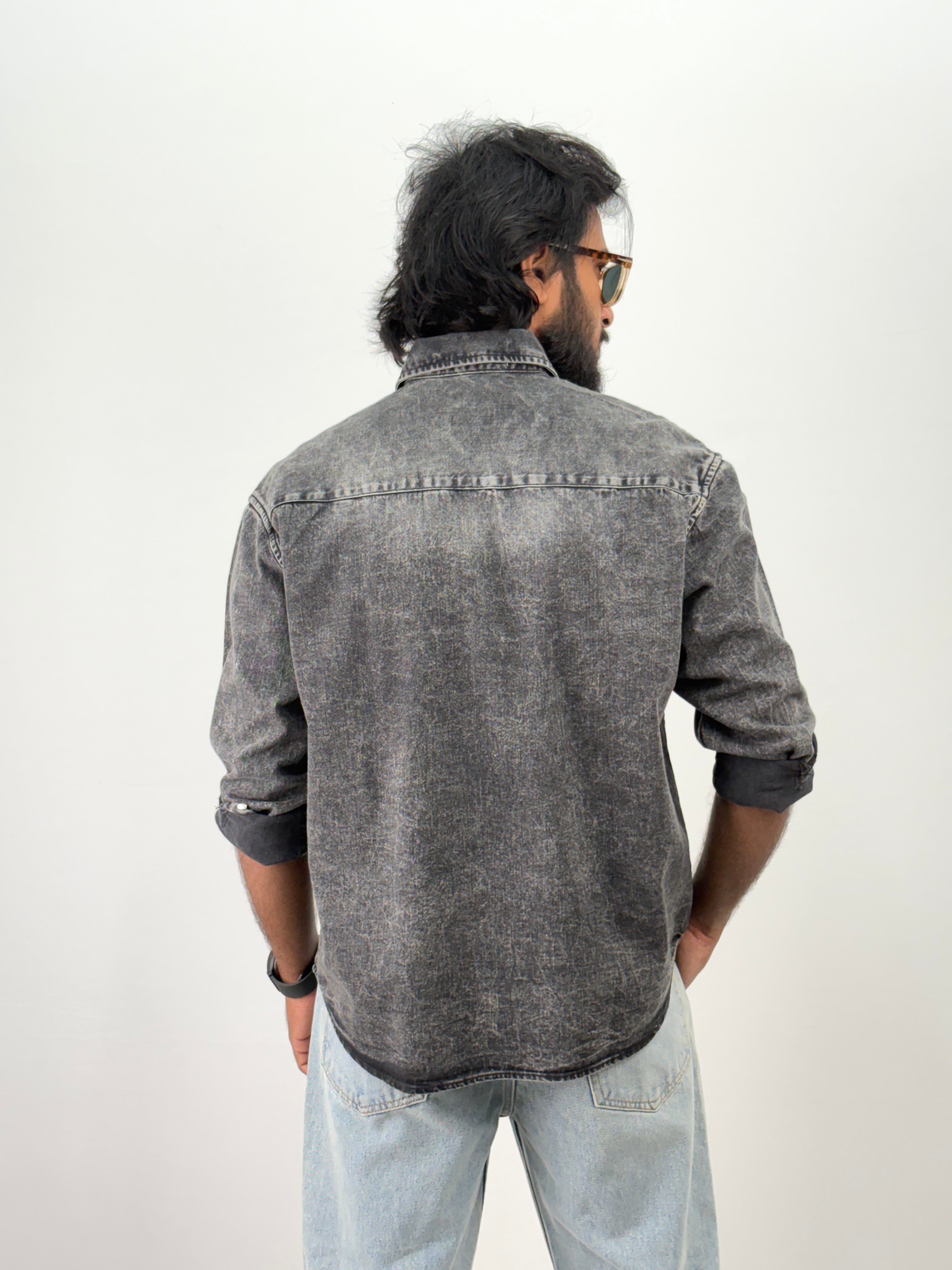 Dark Grey Denim Shirt 1