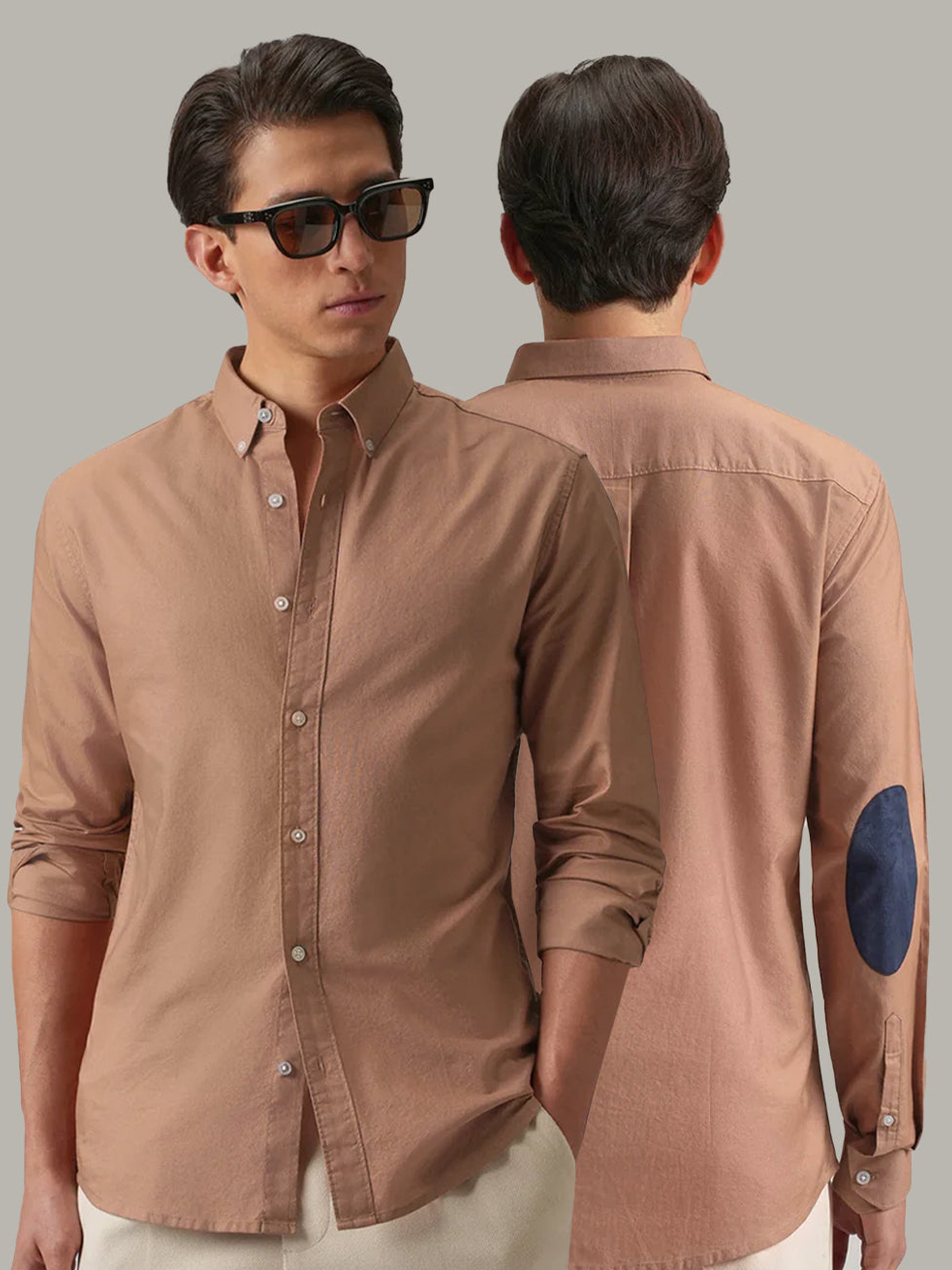 Fawn Plain Elbow Patch Shirt
