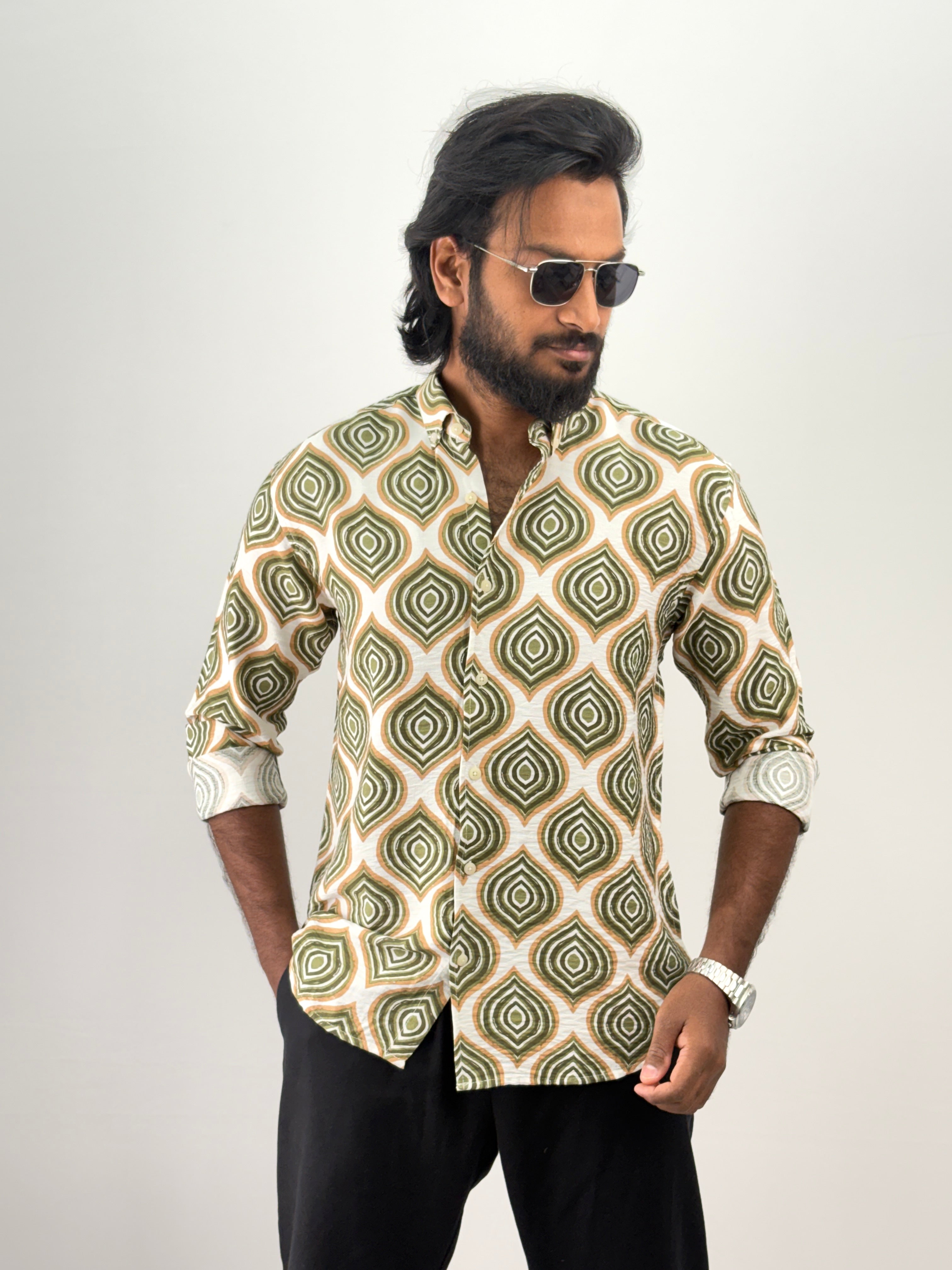Green Printed Shirt
