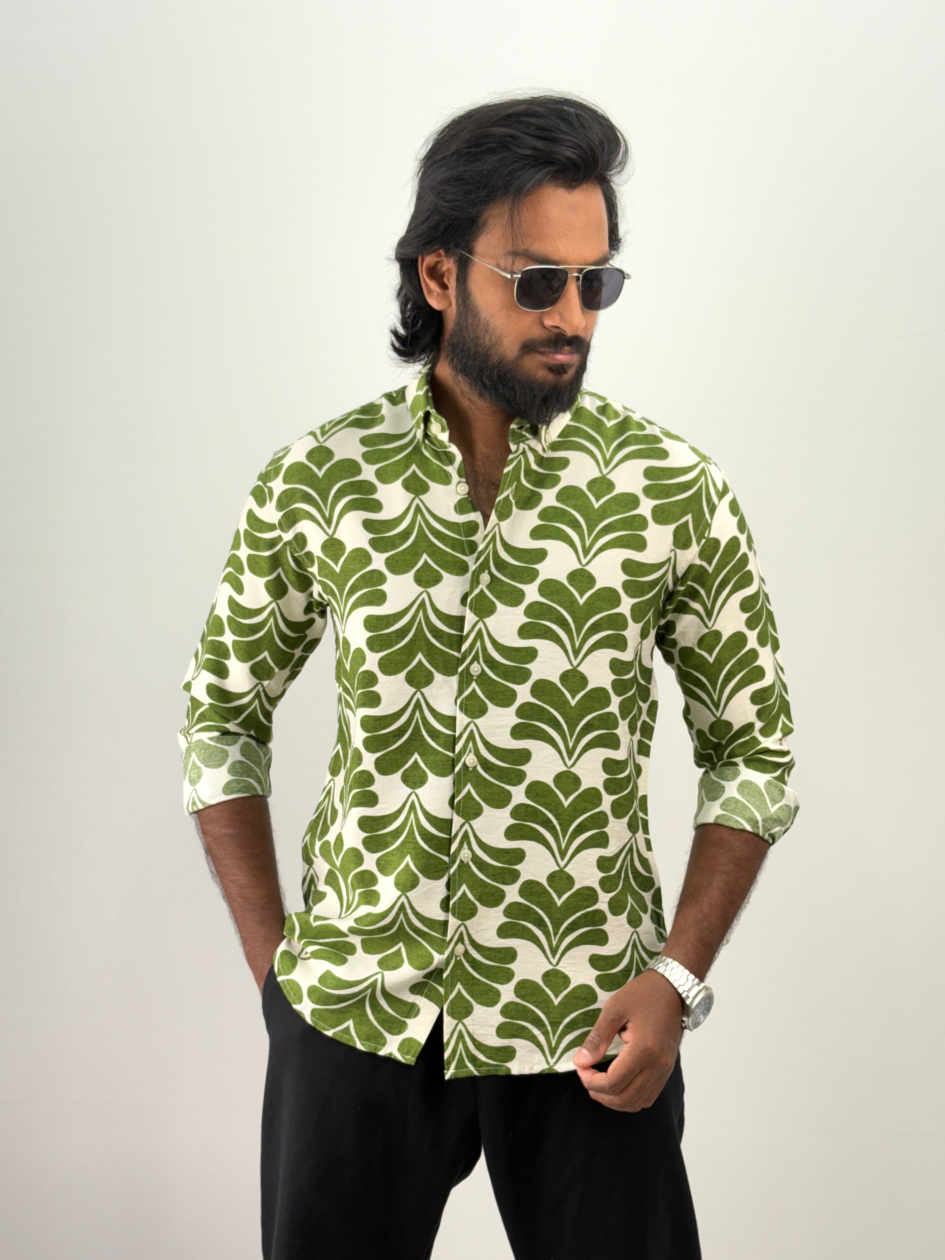 Green Printed Shirt