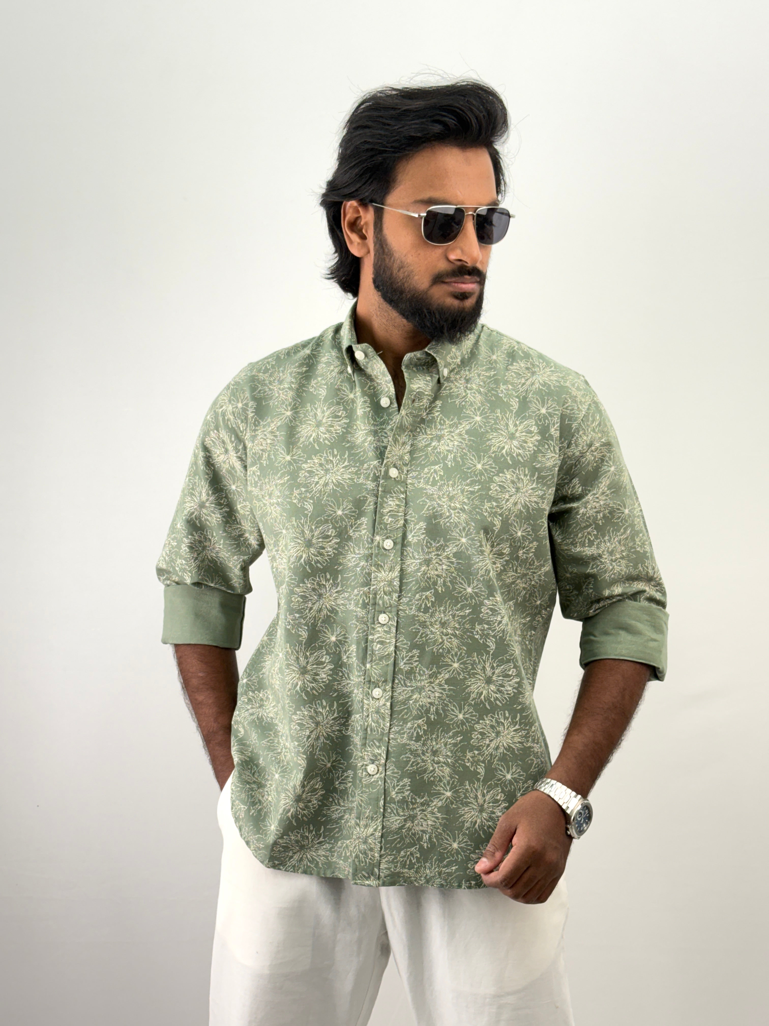 Green Linen Shirt