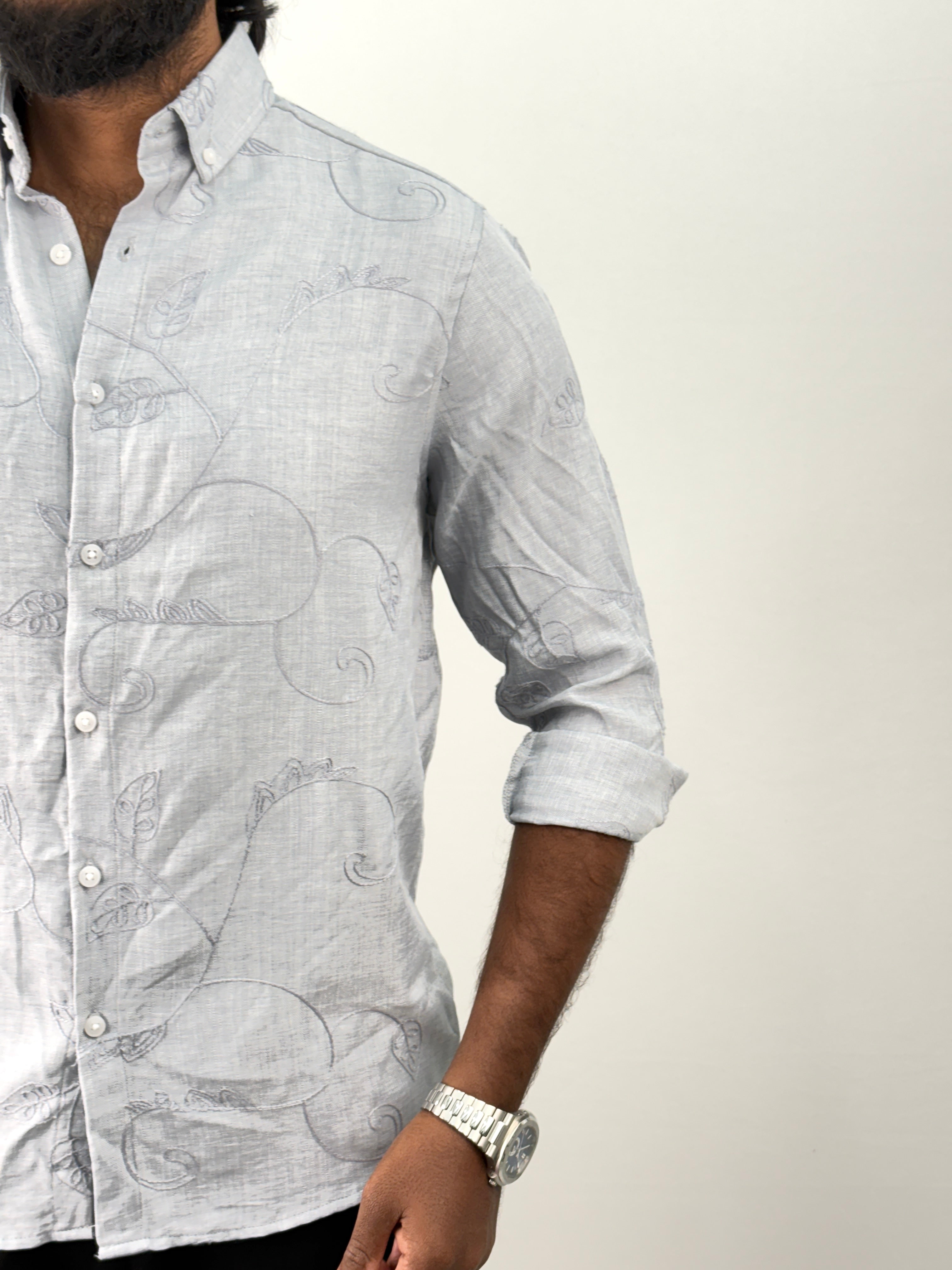 Grey Embroidery Shirt