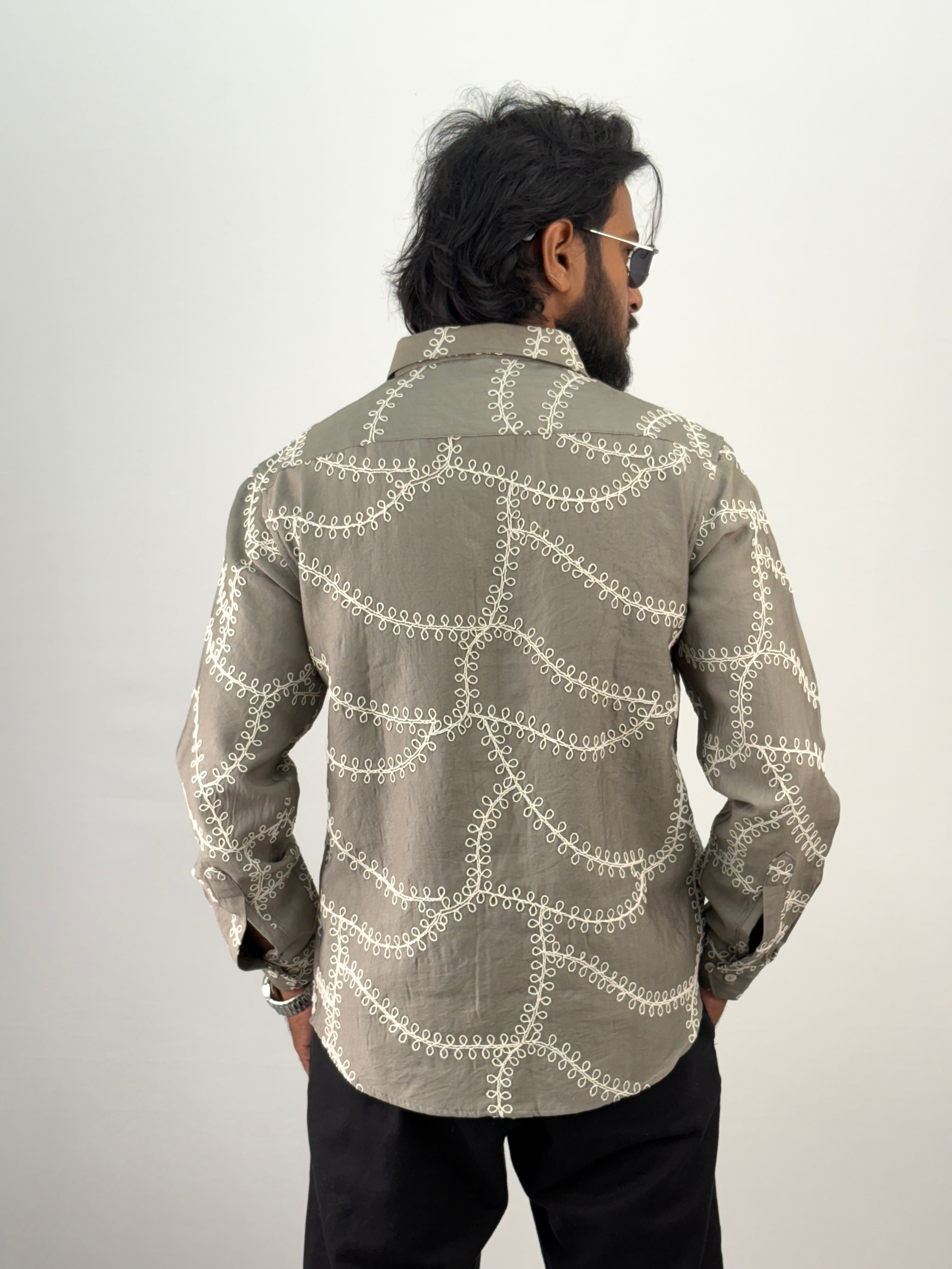 Grey Embroidery Shirt