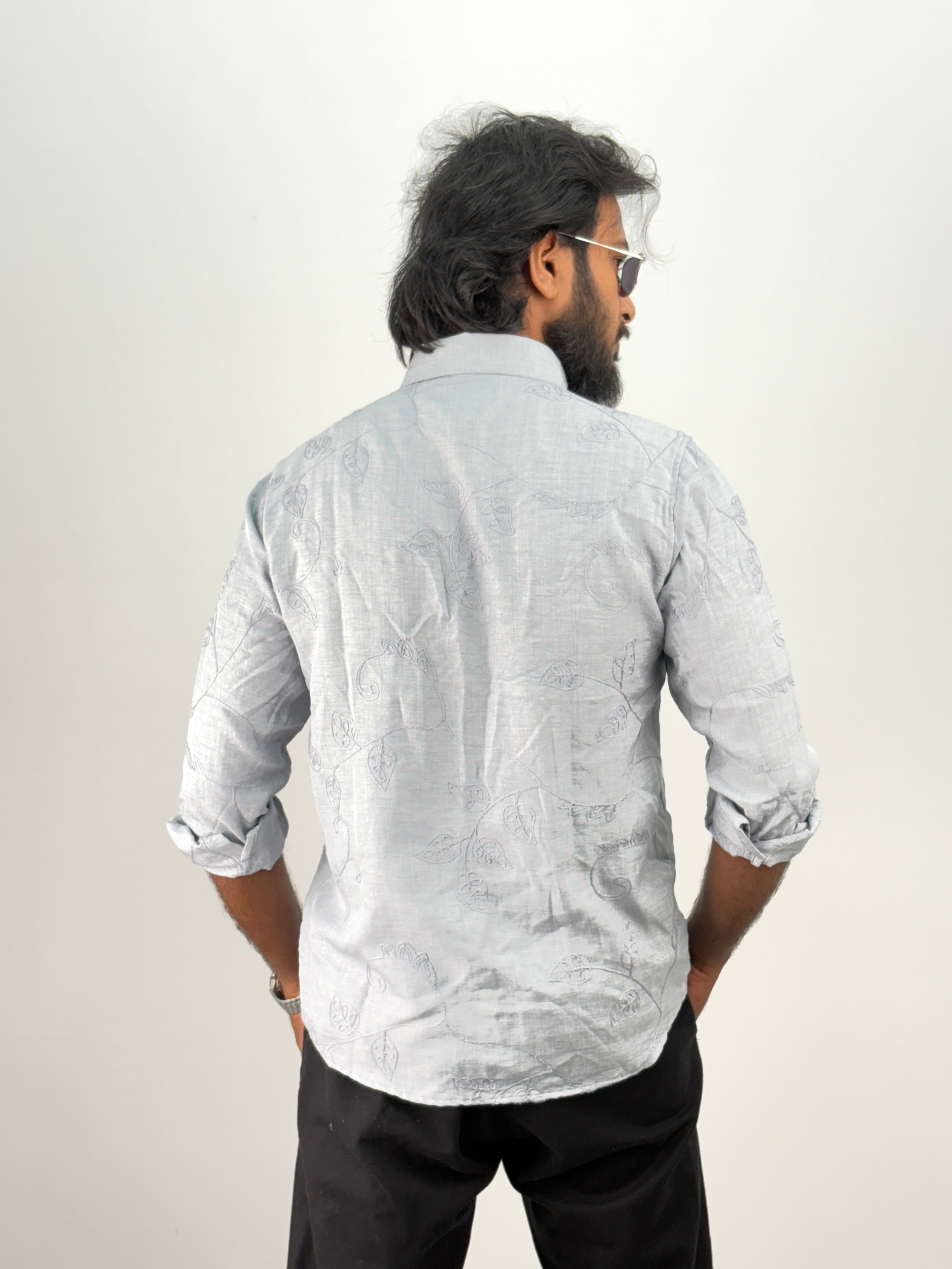 Grey Embroidery Shirt