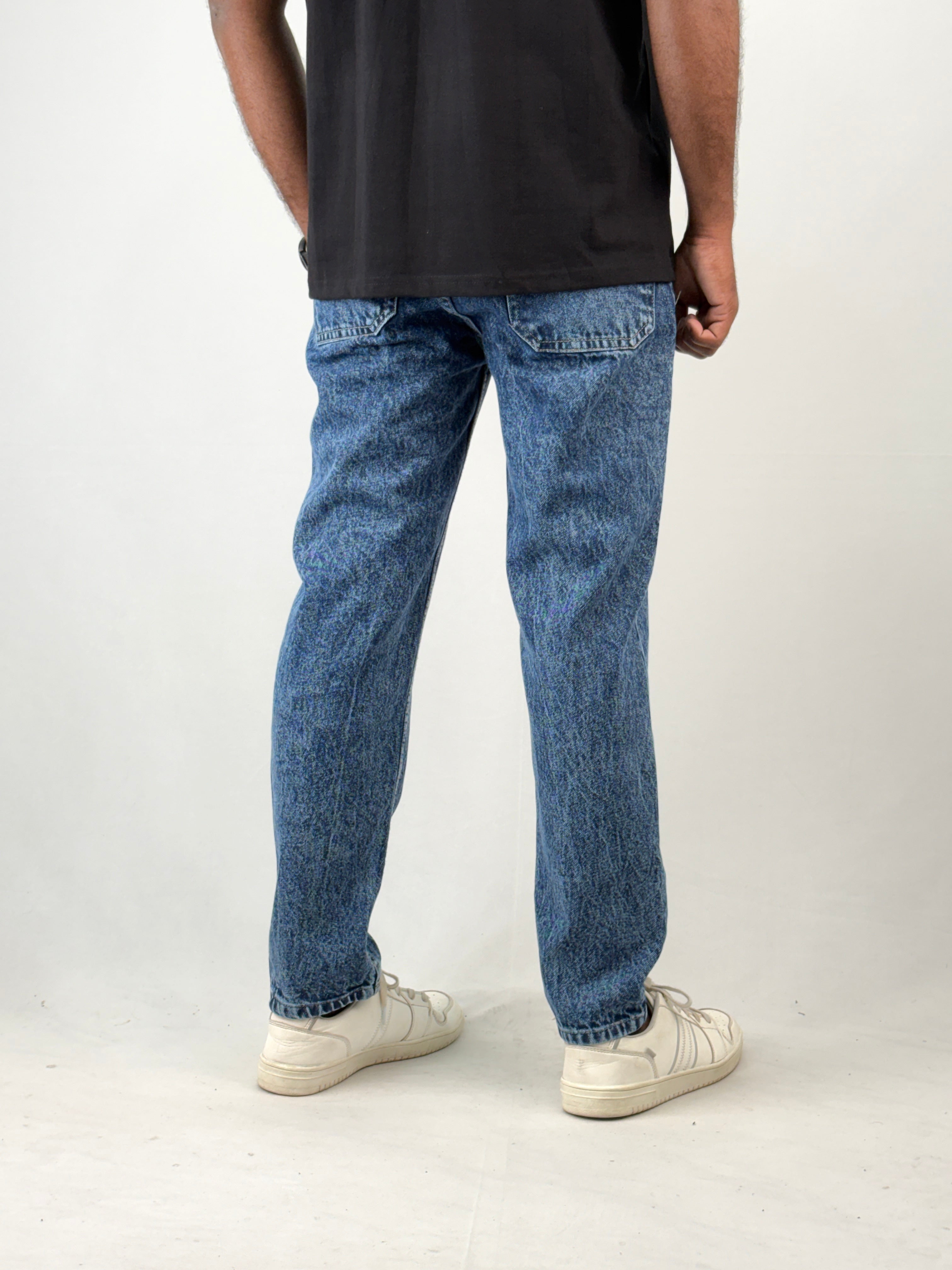 Dark Blue Acid Wash Semi Baggy Jean