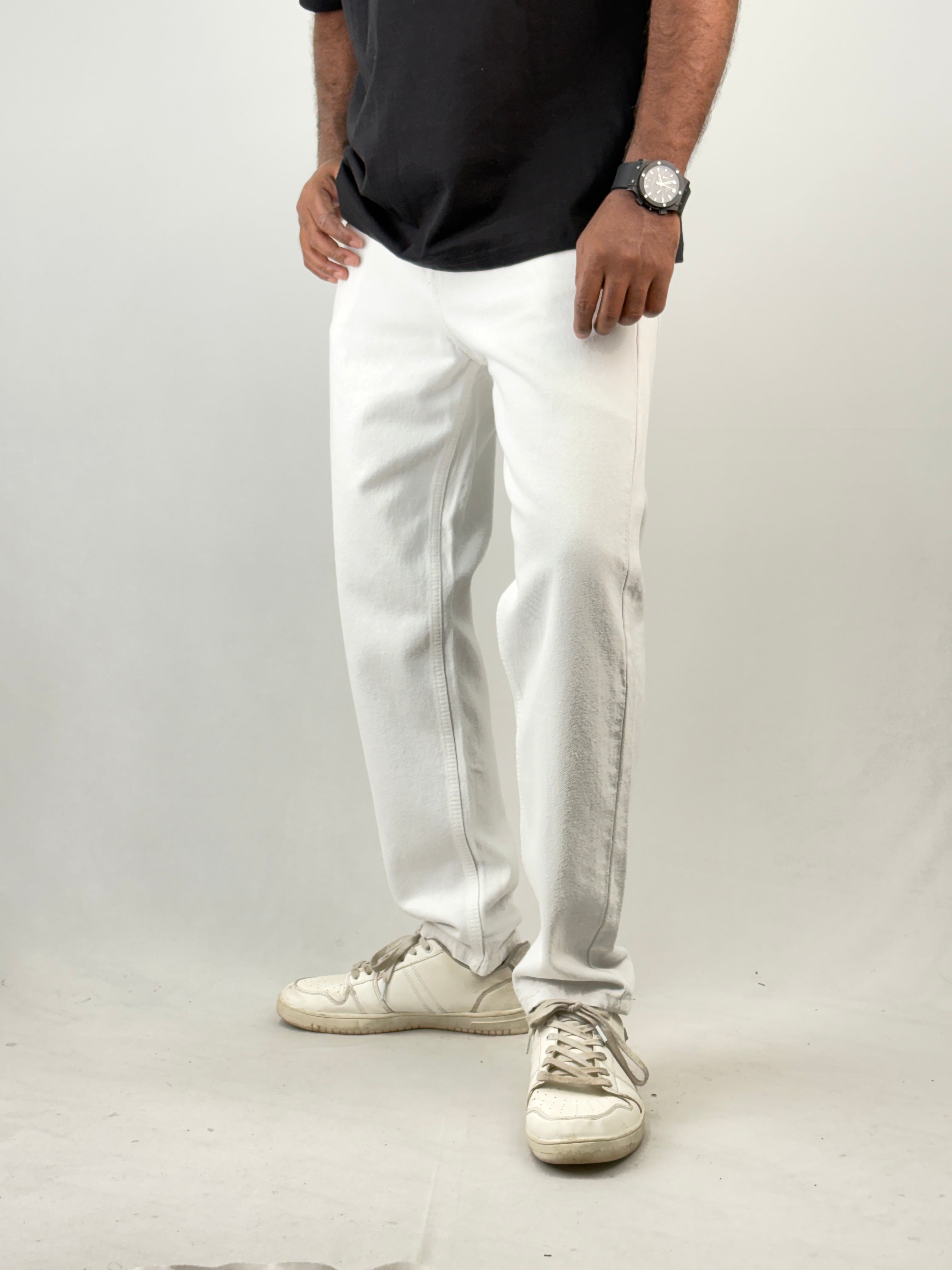 White Semi Baggy Jean