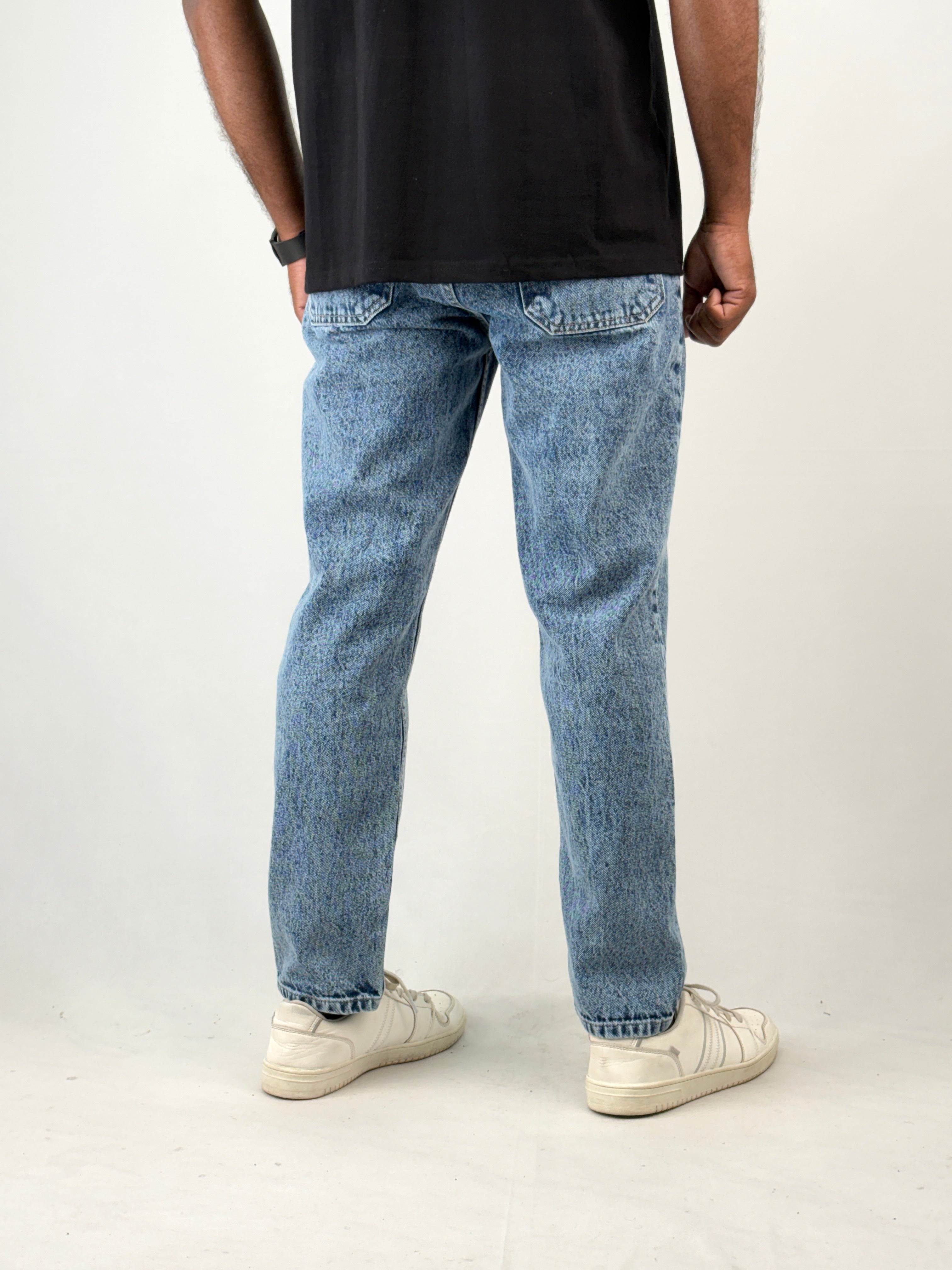Blue Acid Wash Semi Baggy Jean