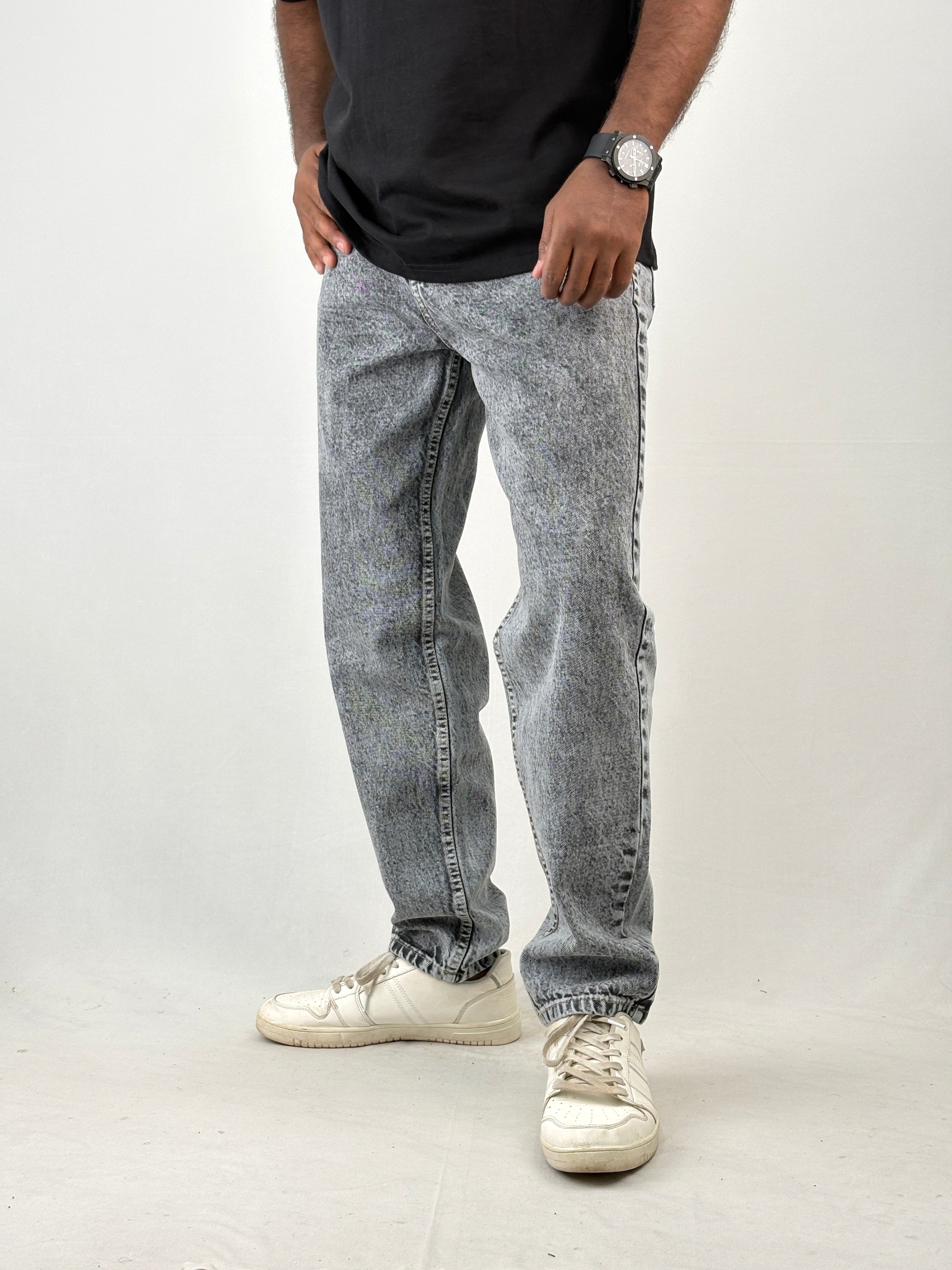 Ash Acid Wash Semi Baggy Pant Jean