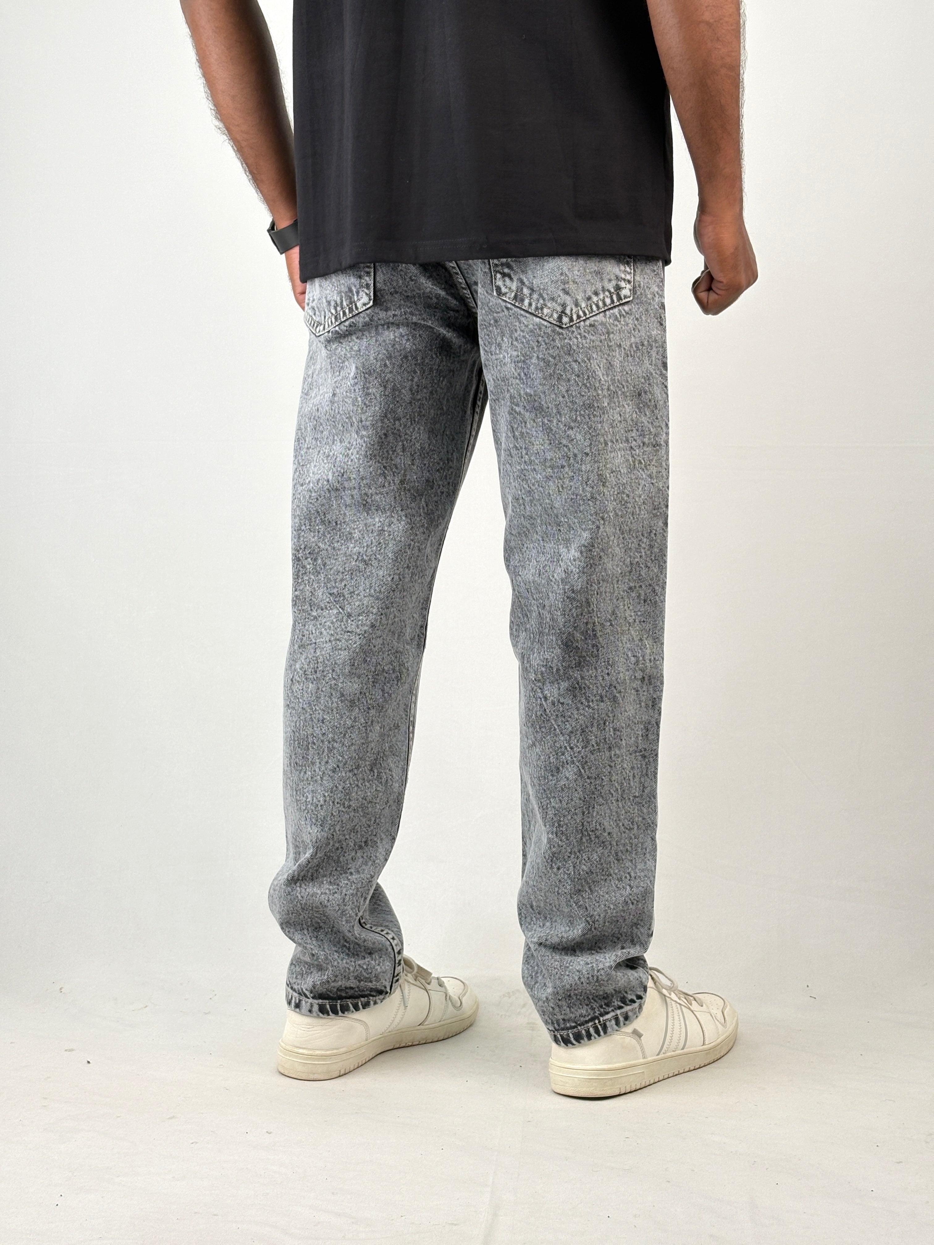 Ash Acid Wash Semi Baggy Pant Jean