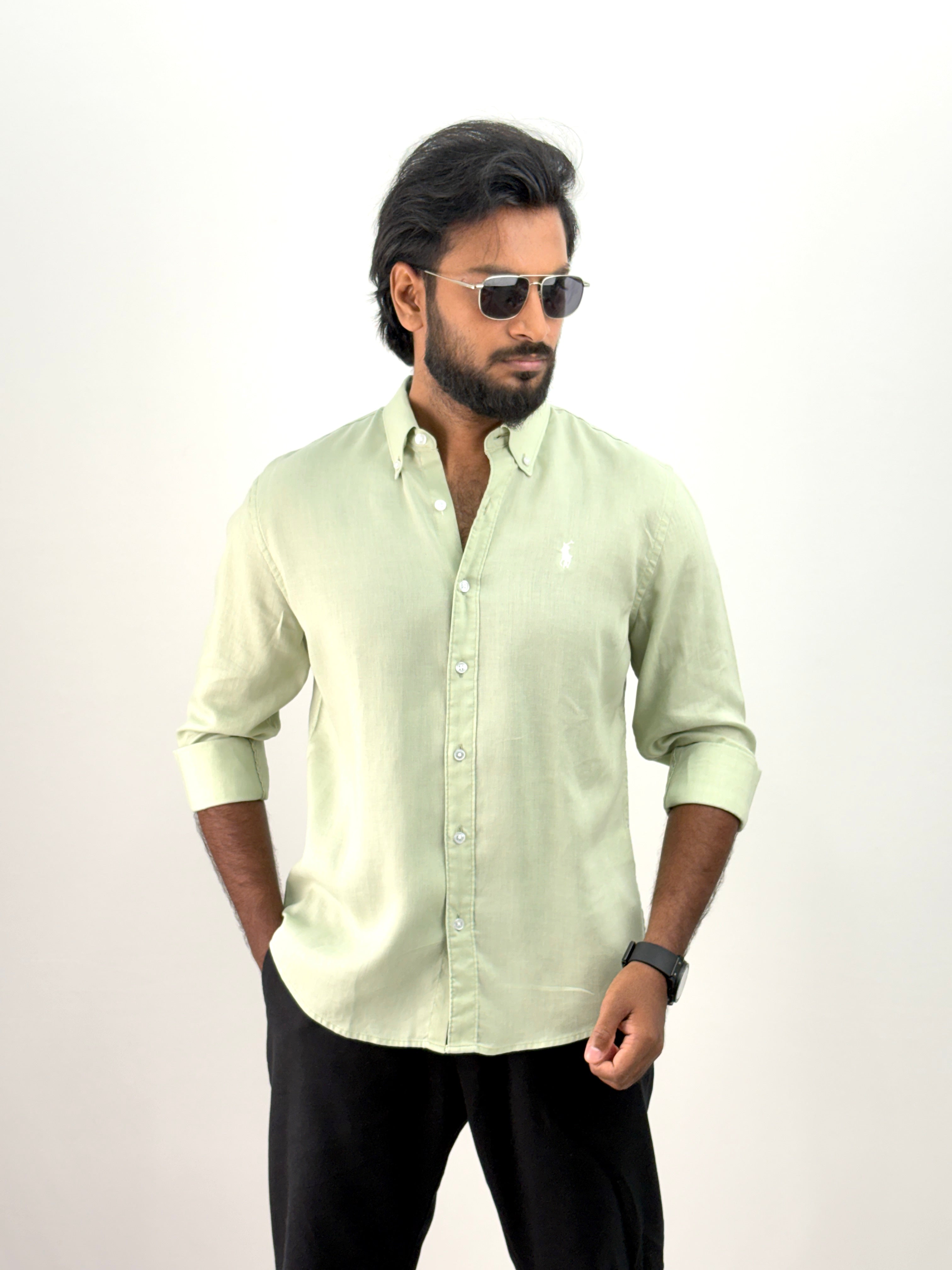 Slate Green Linen Shirt