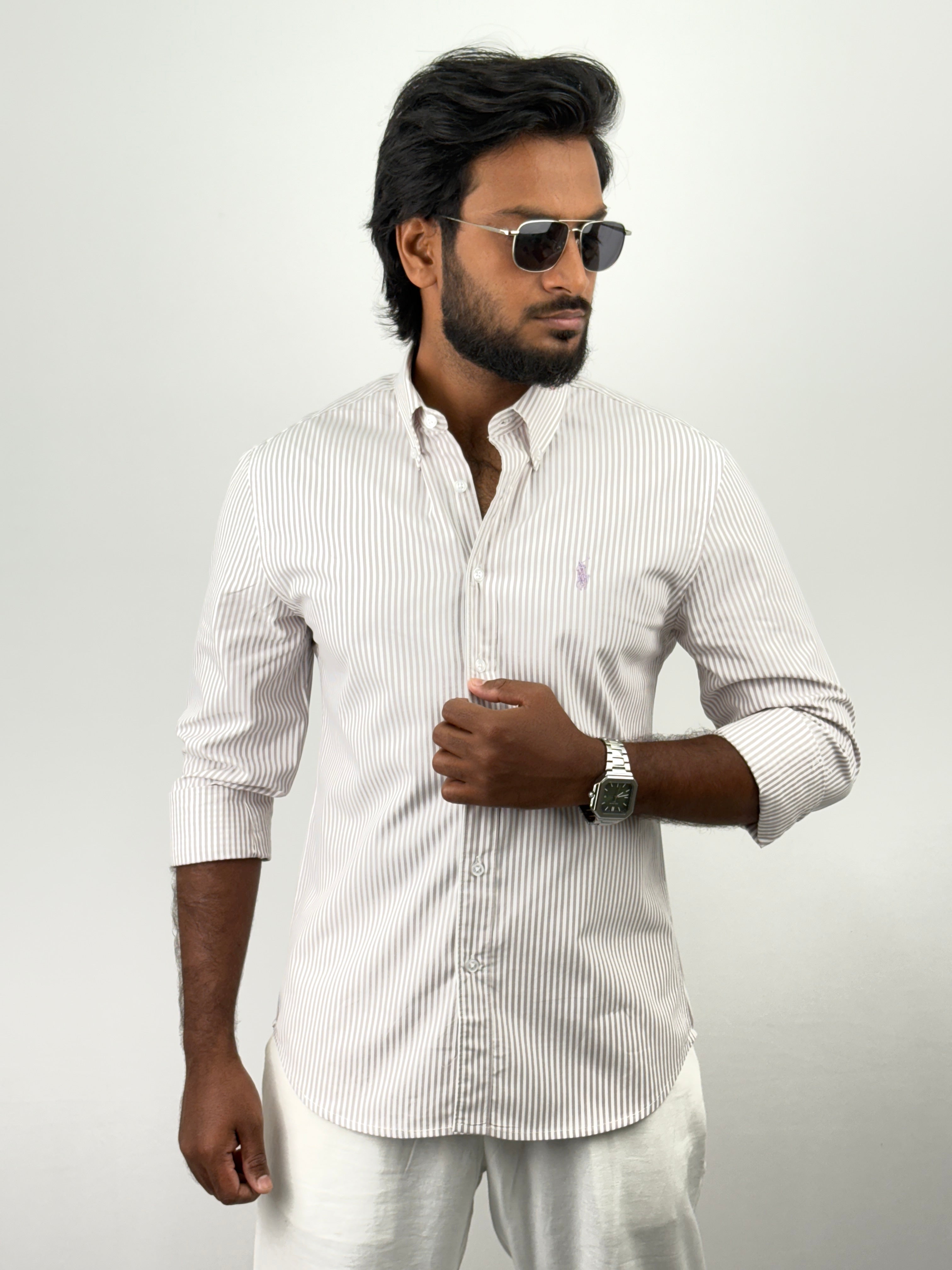 Mauve Pinstripe Shirts