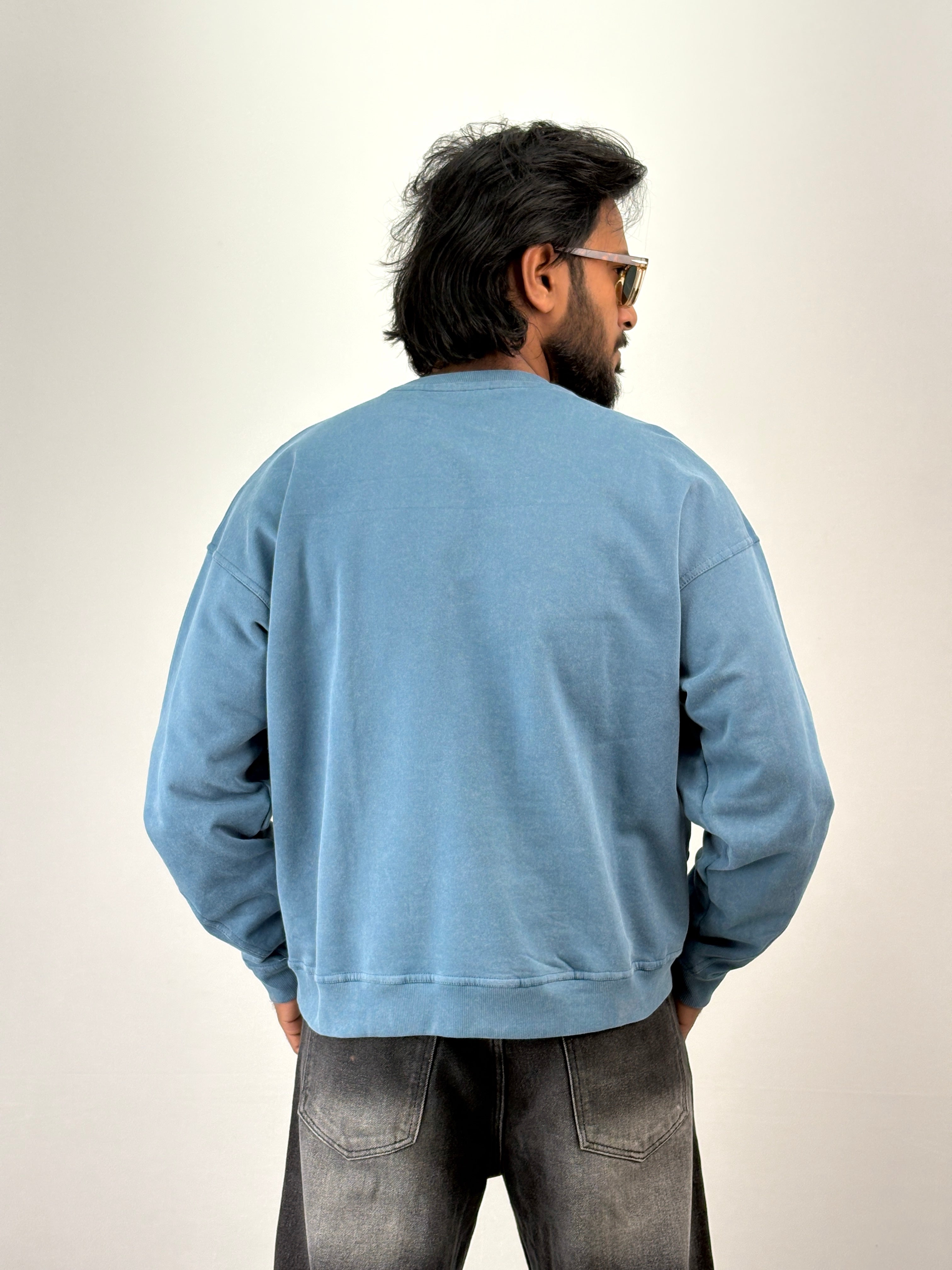 Blue Oversized Sweatshirt