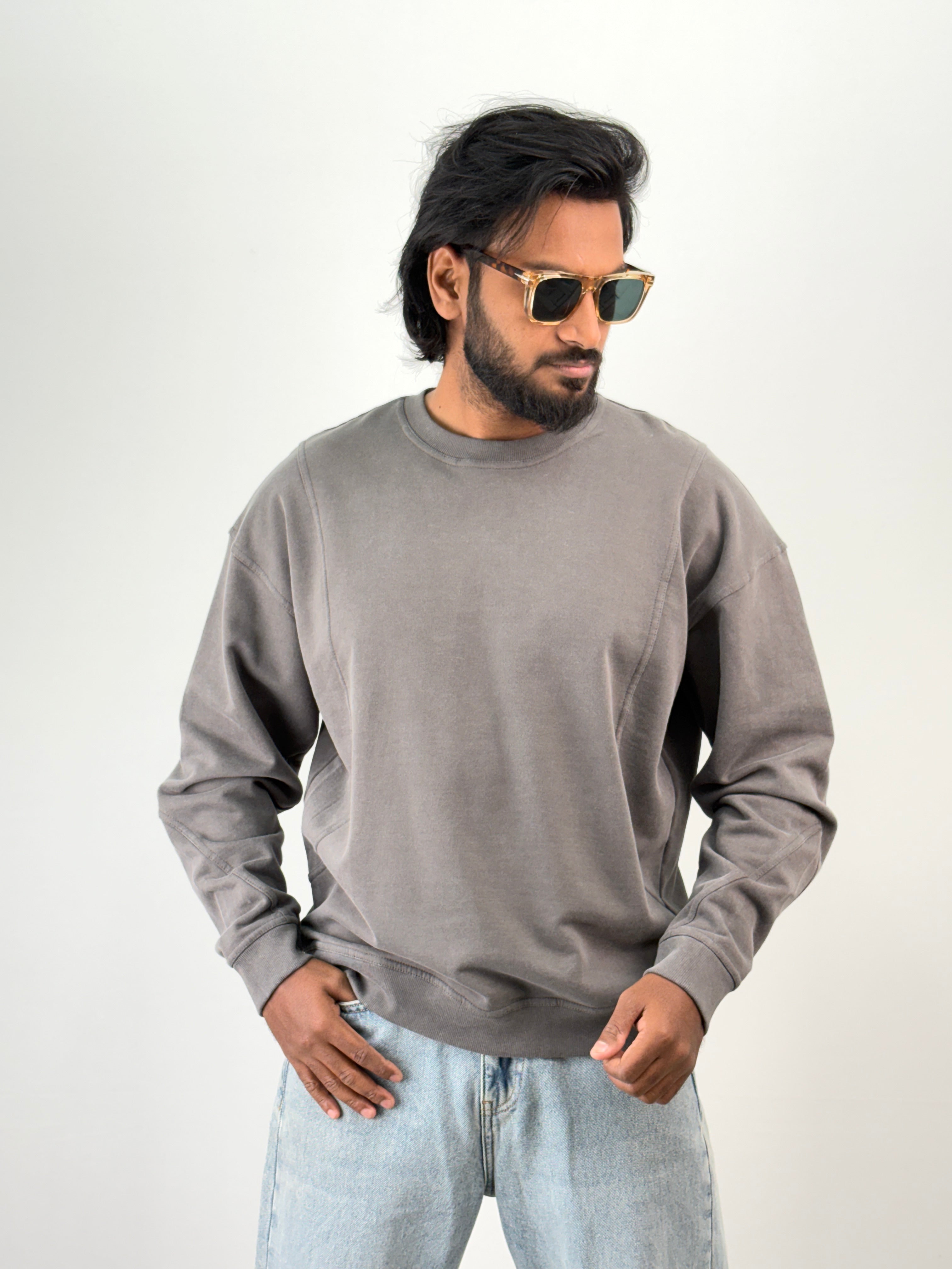 Grey Oversized Sweatshirt