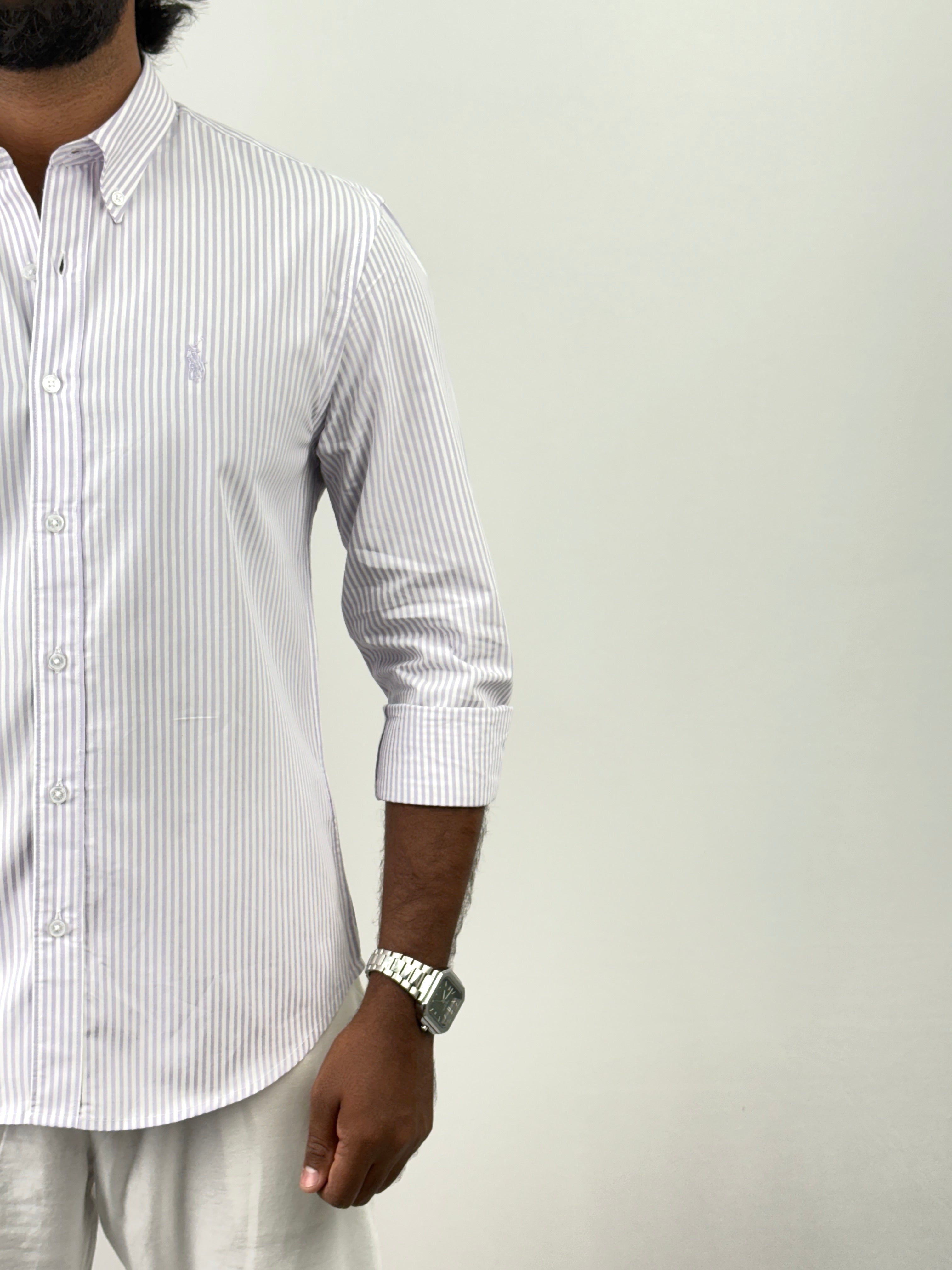 Purple Pinstripe Shirts