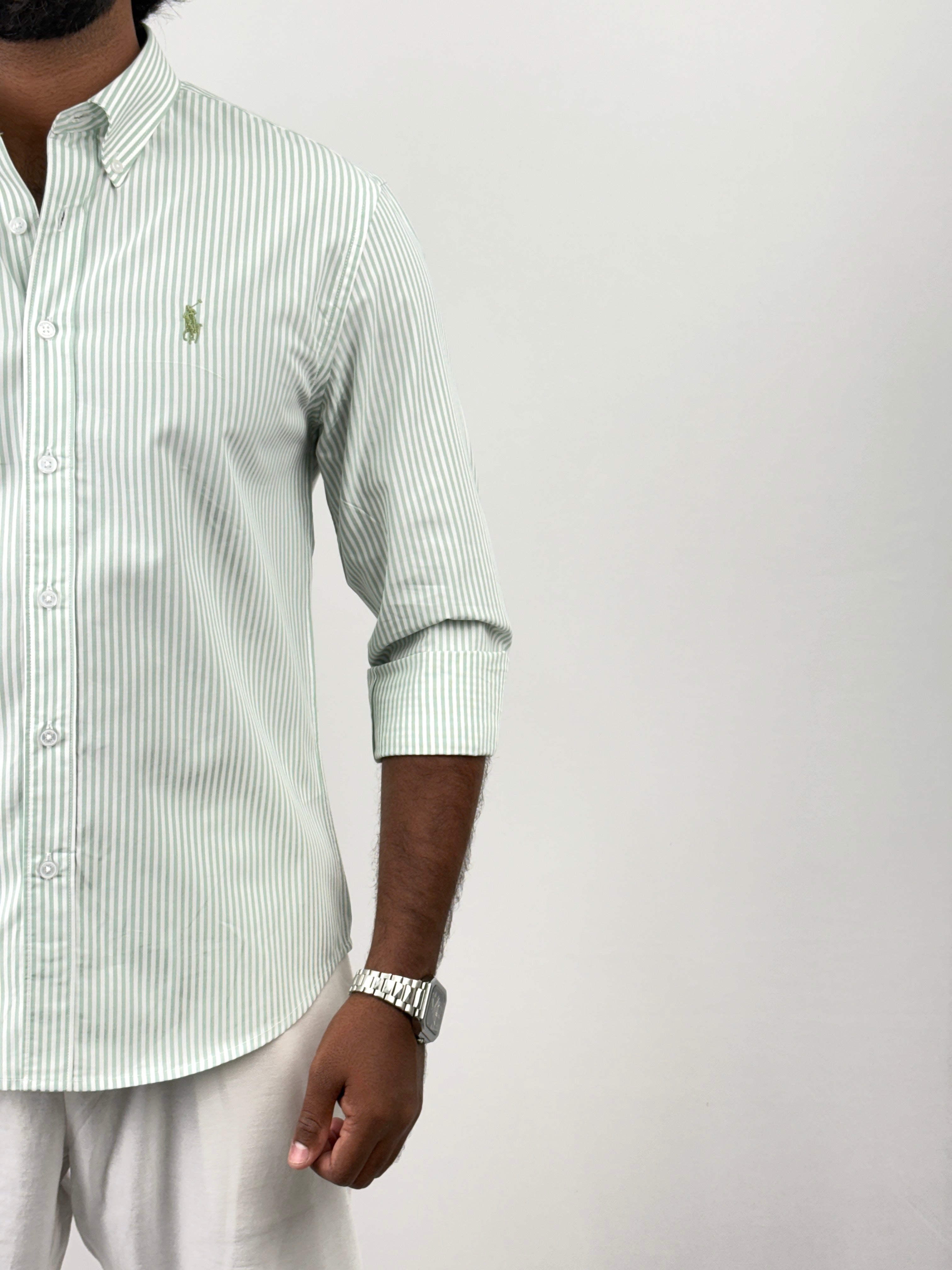 Green Pinstripe Shirts