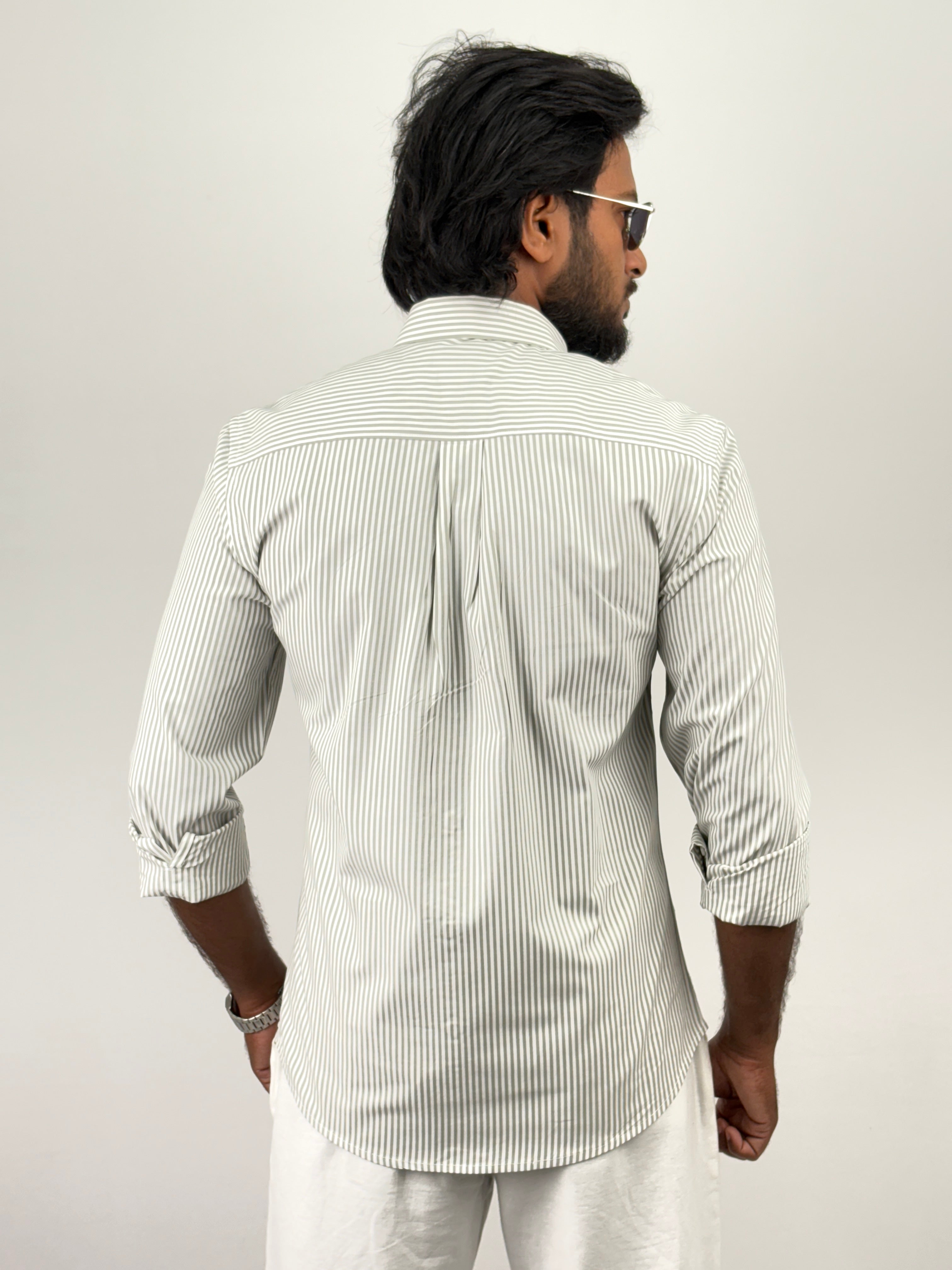 Mild Green Pinstripe Shirts