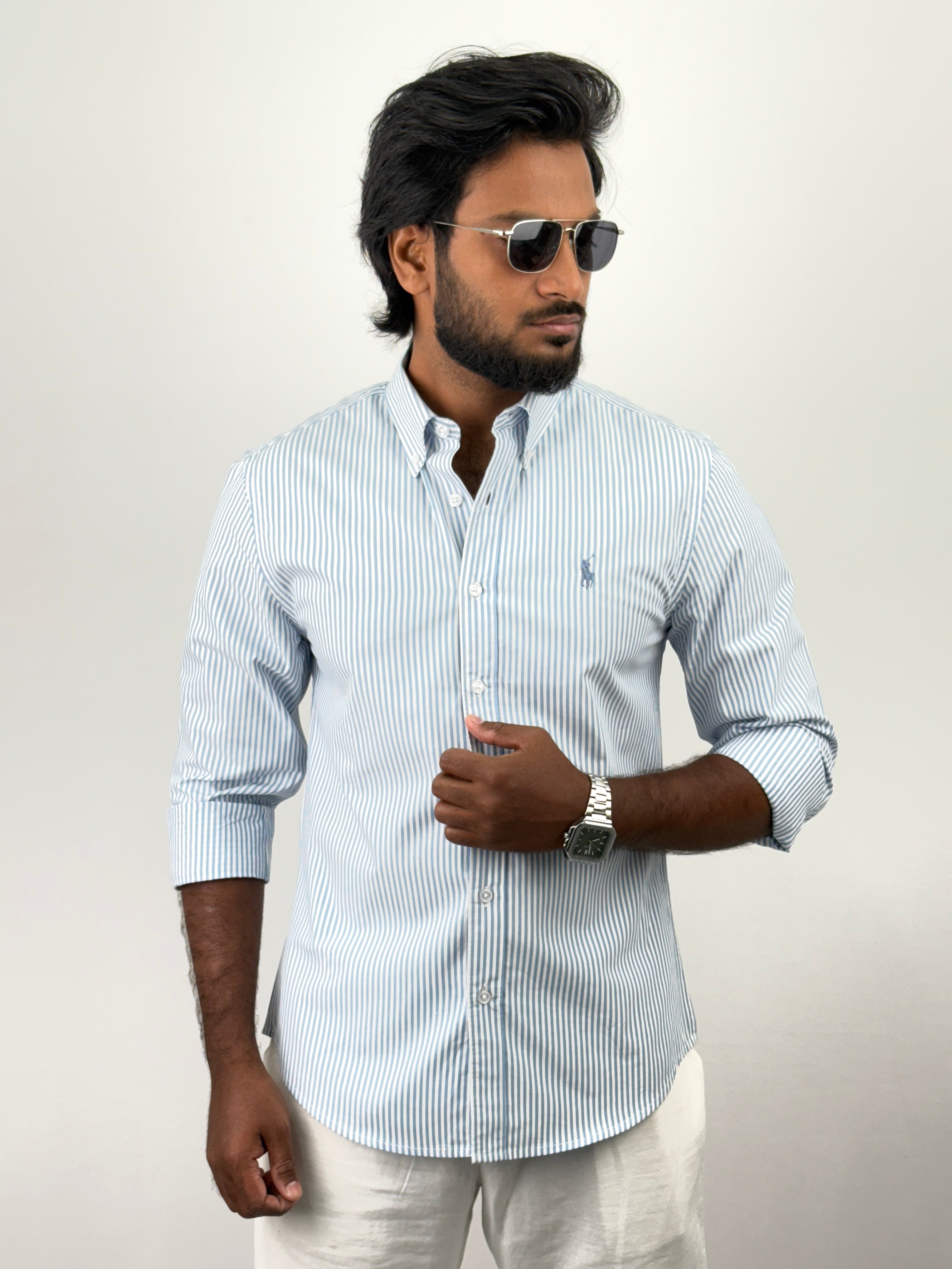 Blue Pinstripe Shirts