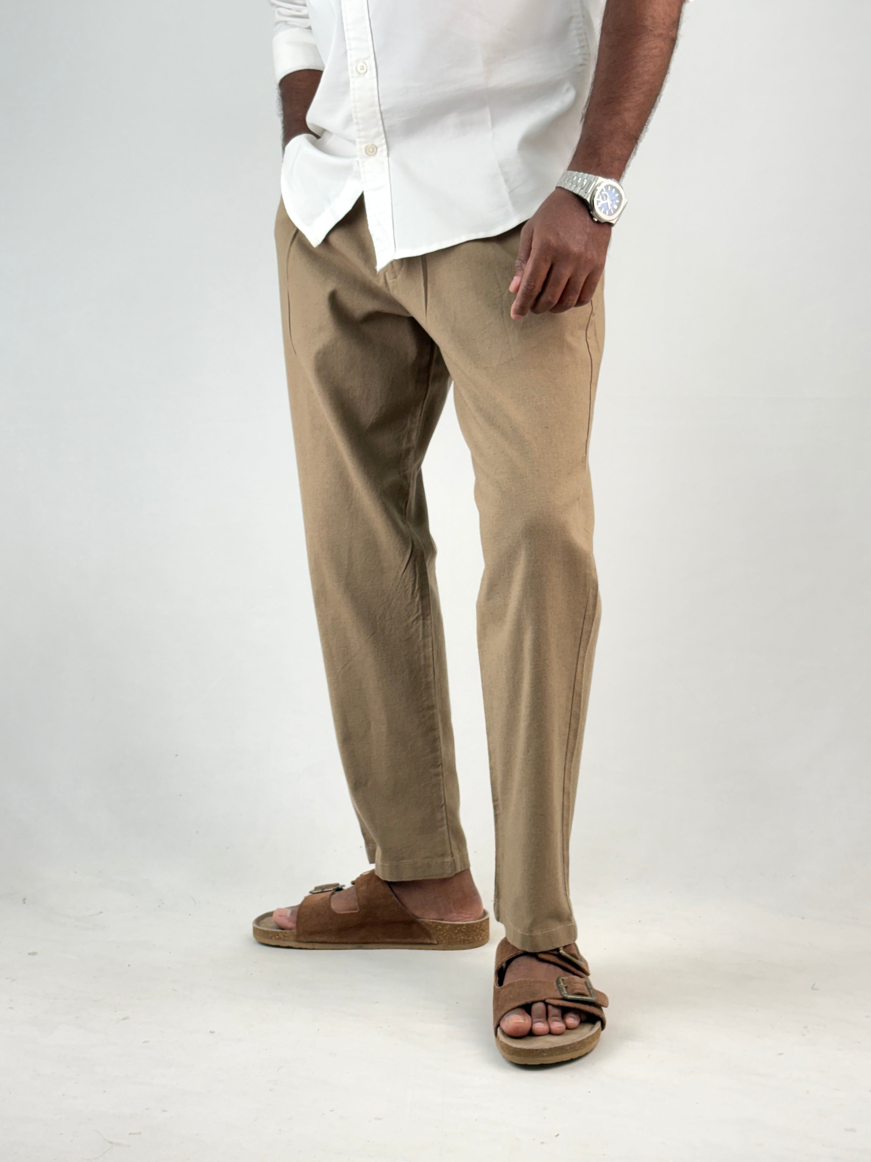 Khaki Linen Pant