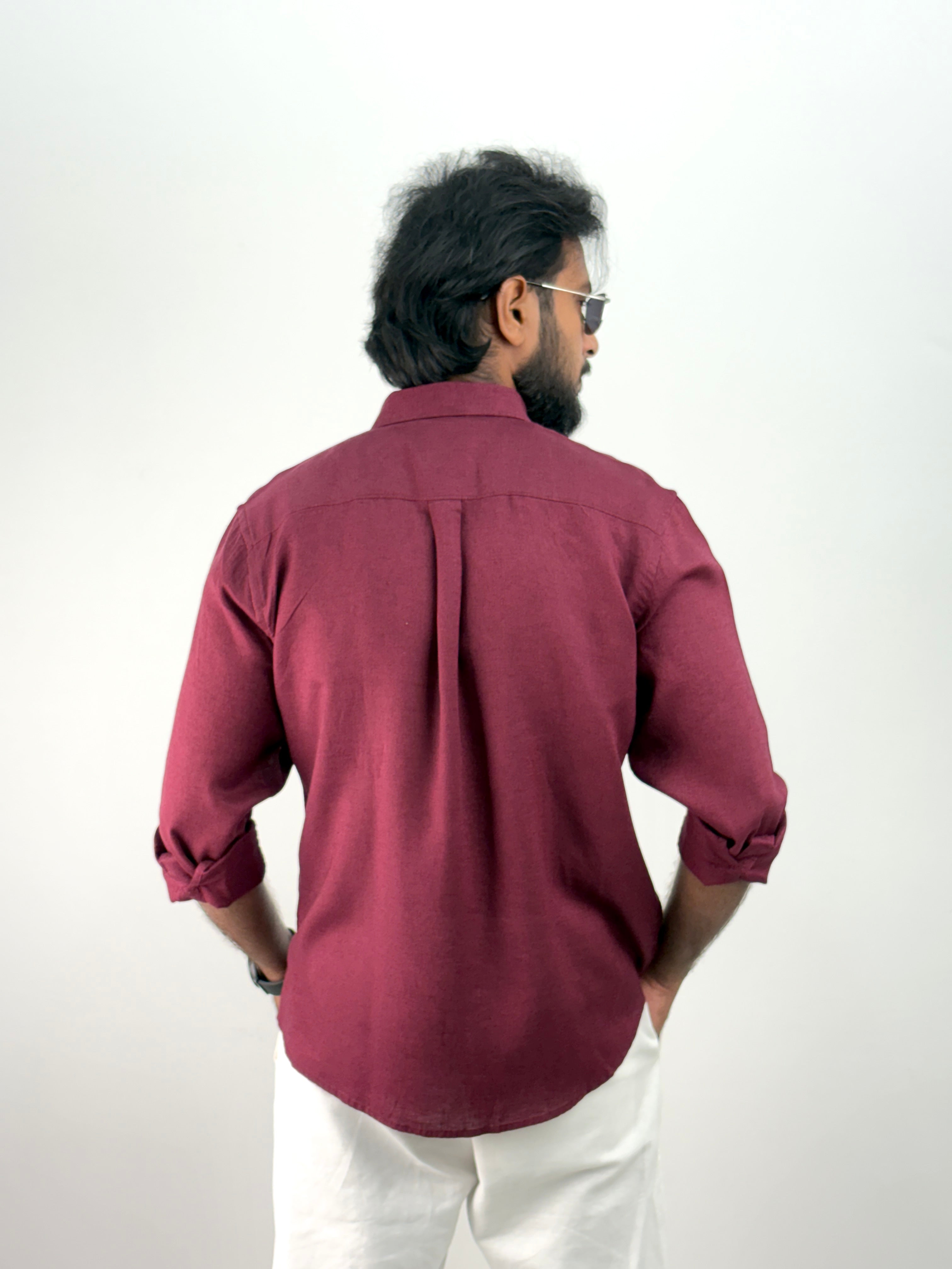 Maroon Linen Shirt