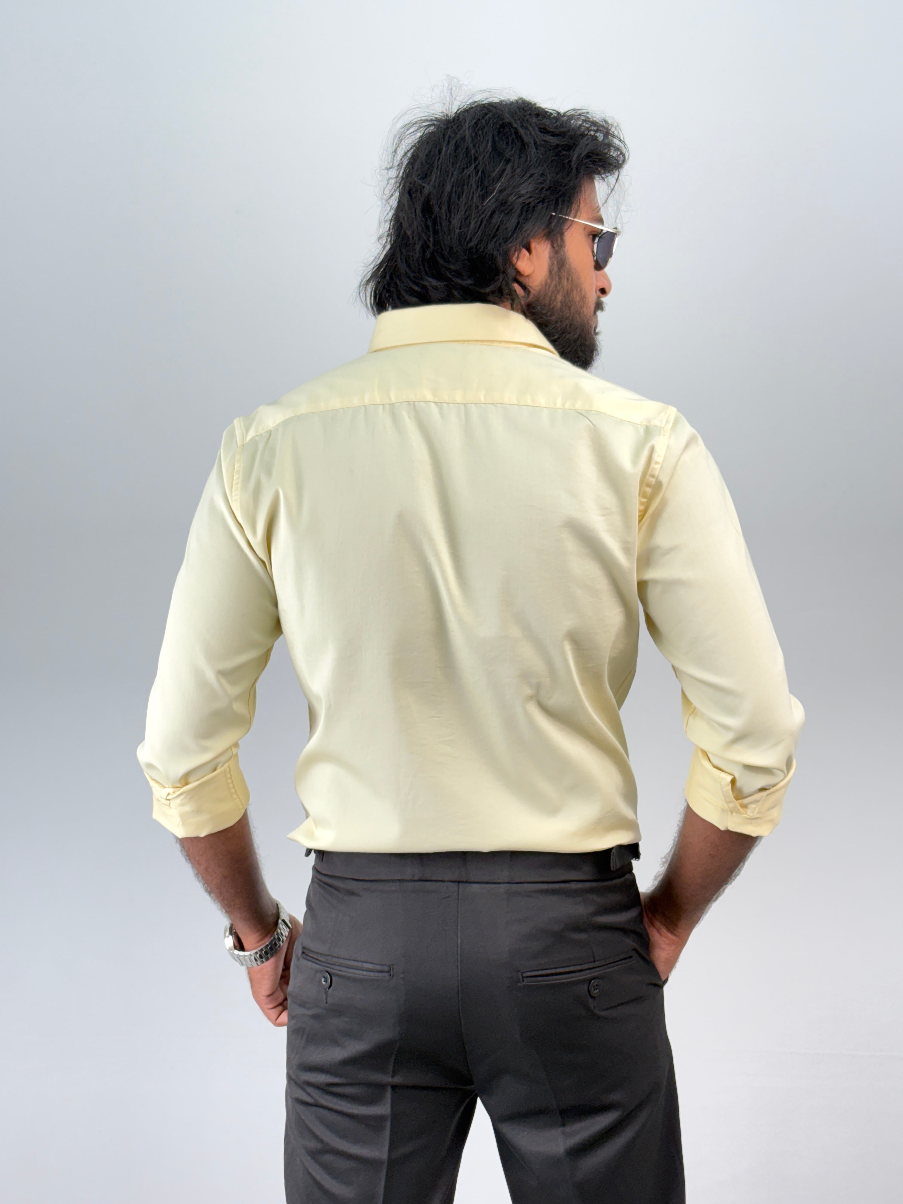 Light Yellow Sateen Shirt 1