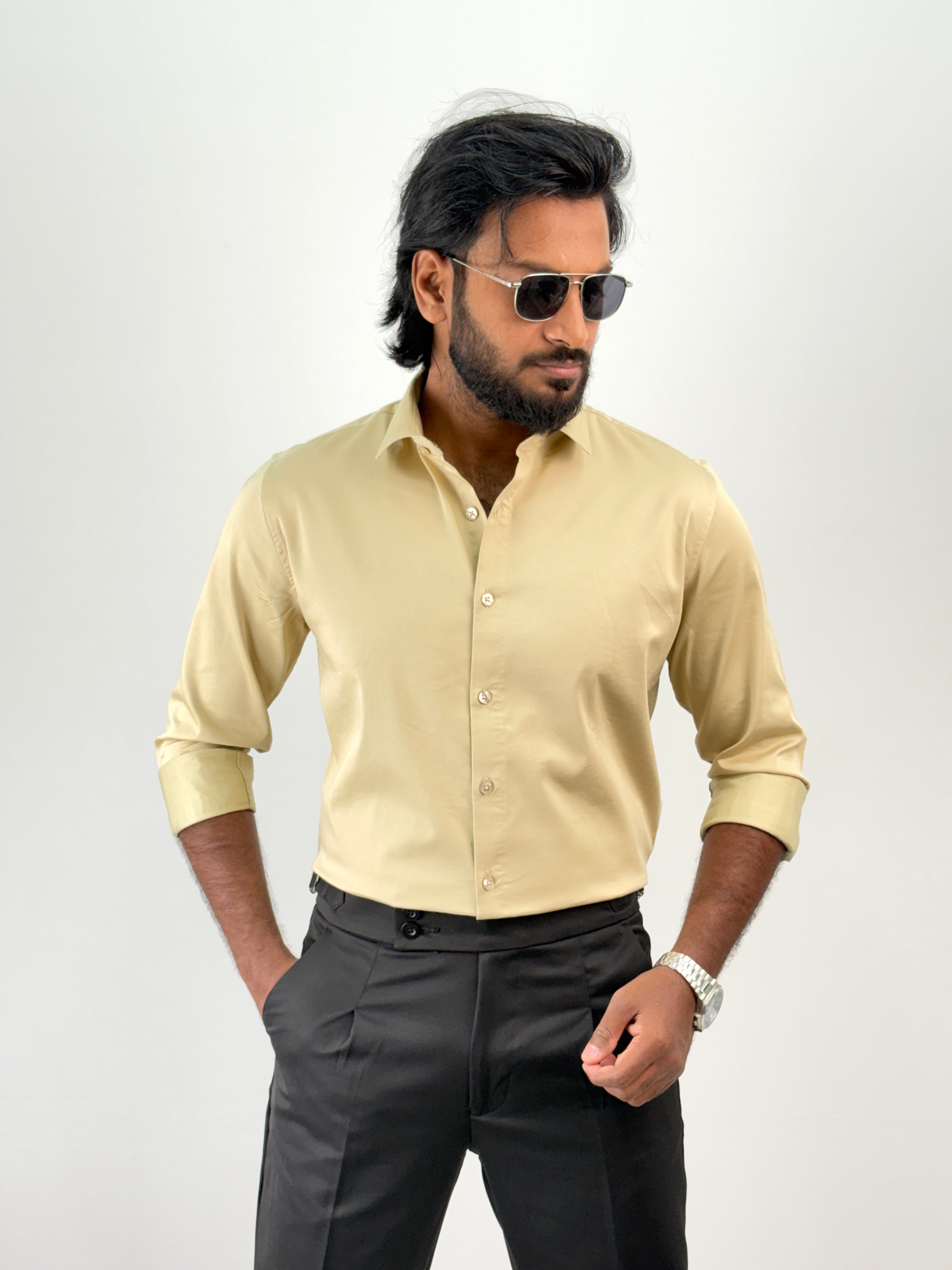 Beige Sateen Shirt 1