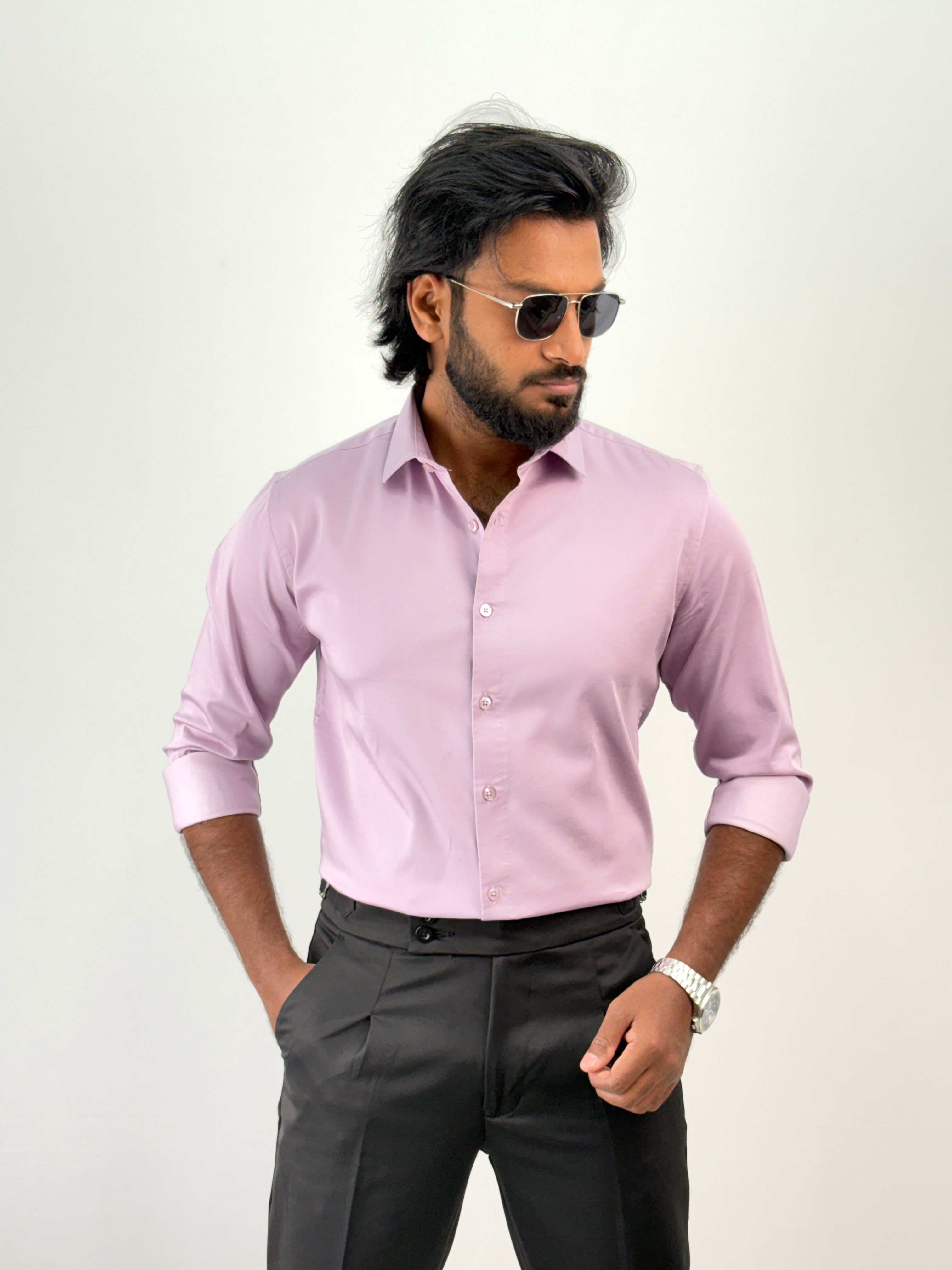 Light Lavender Sateen Shirt 1