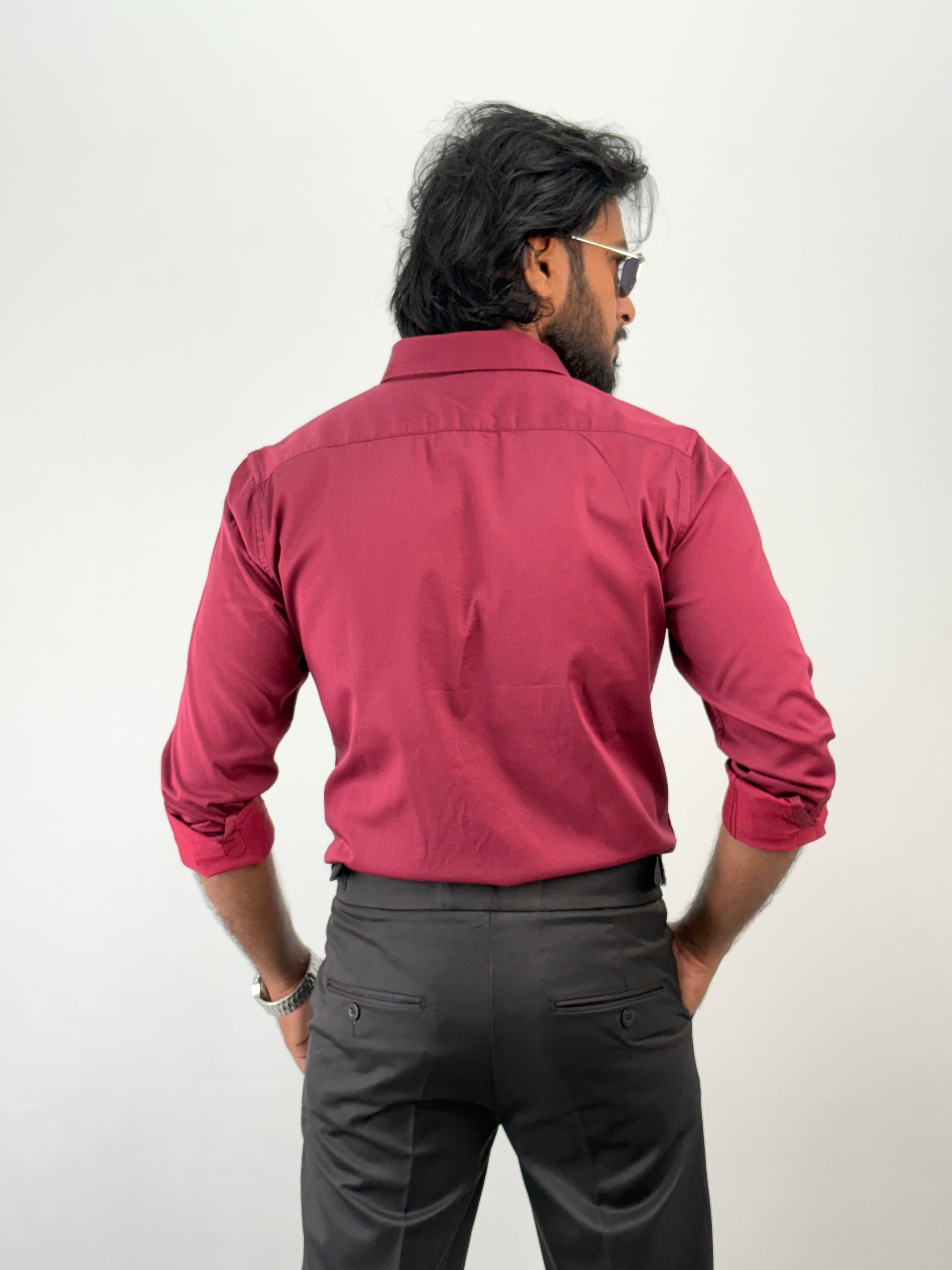 Red Sateen Shirt 1