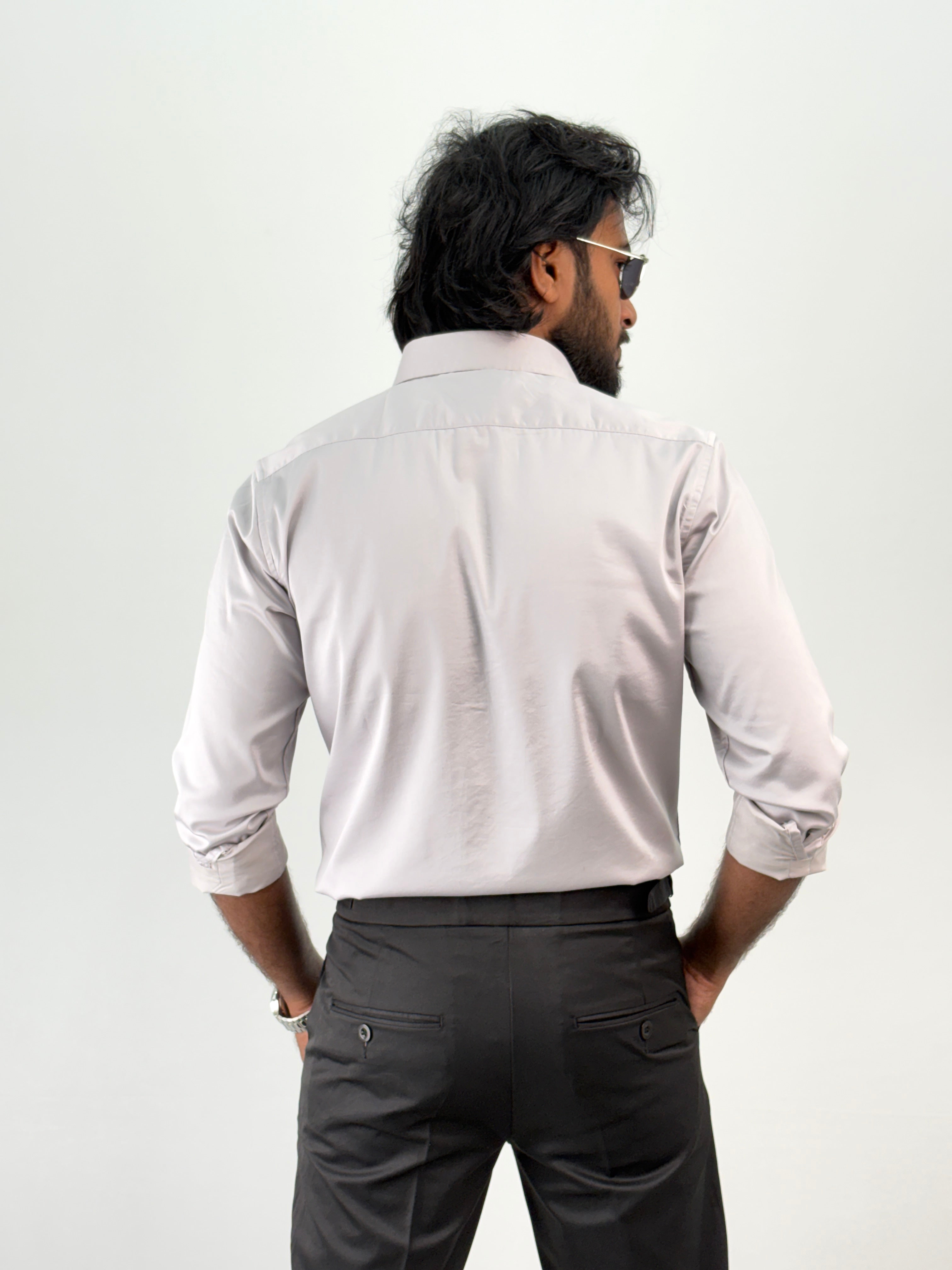 Light Grey Sateen Shirt 1