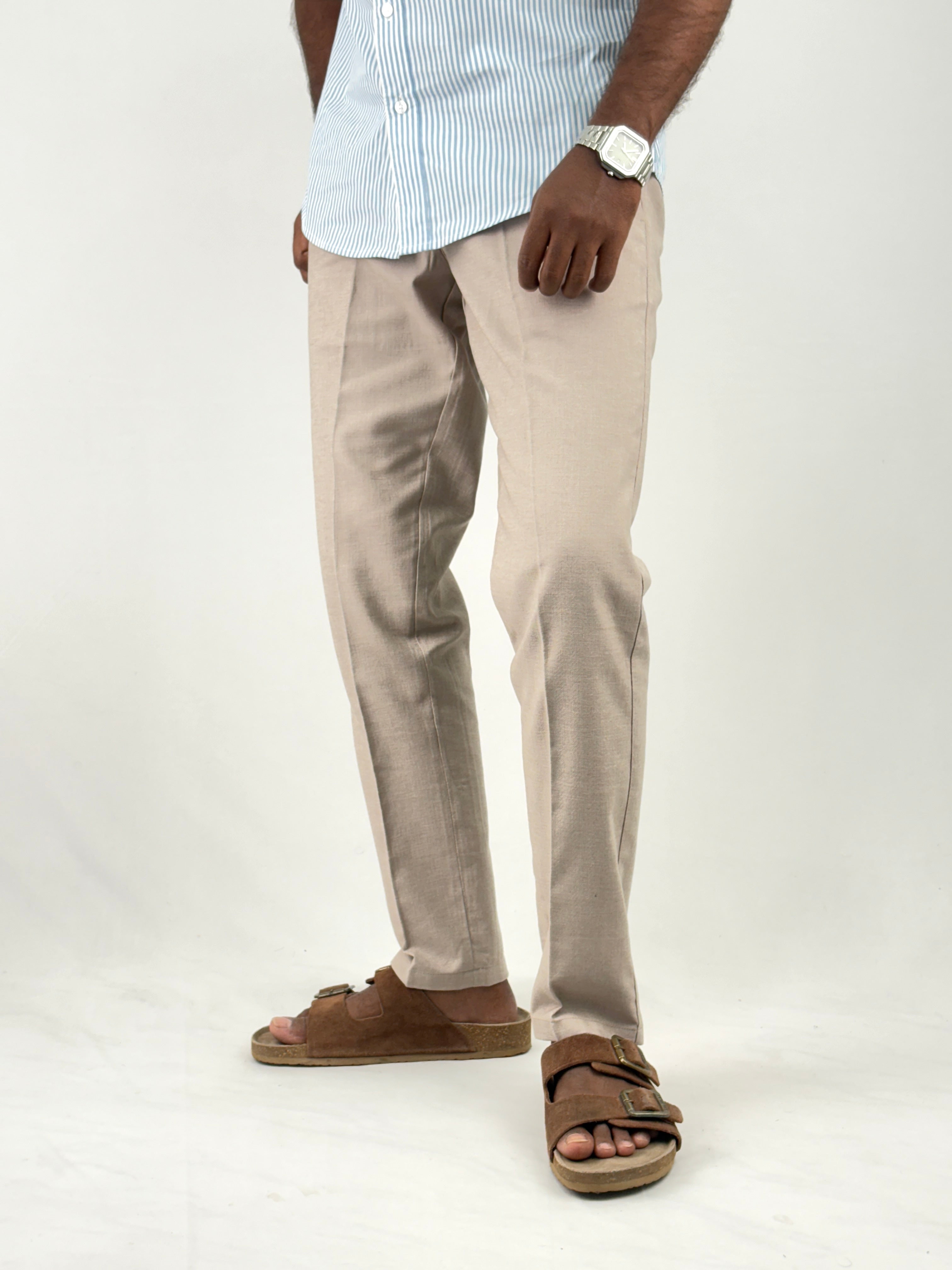 Beige Linen Pants