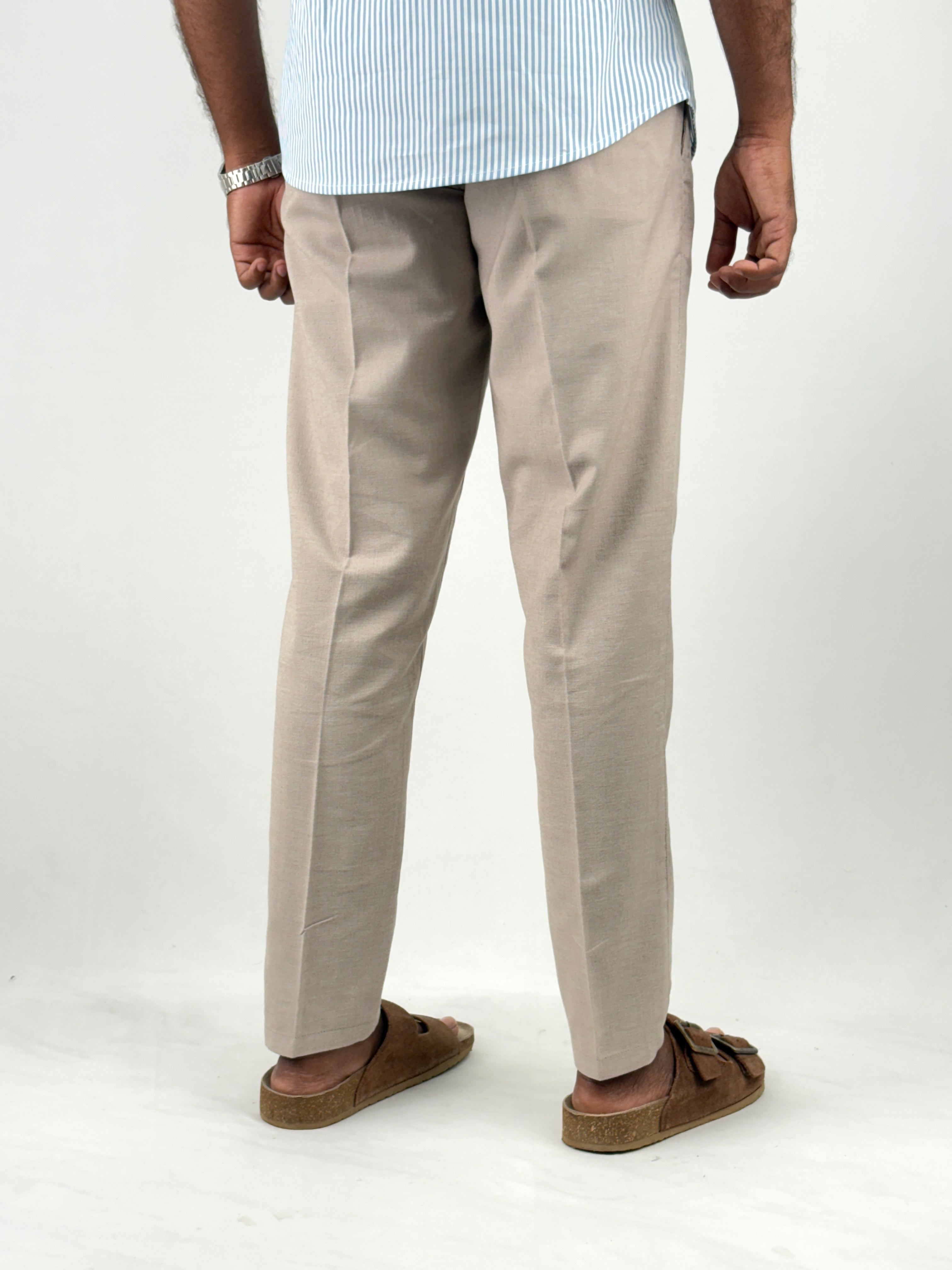 Beige Linen Pants