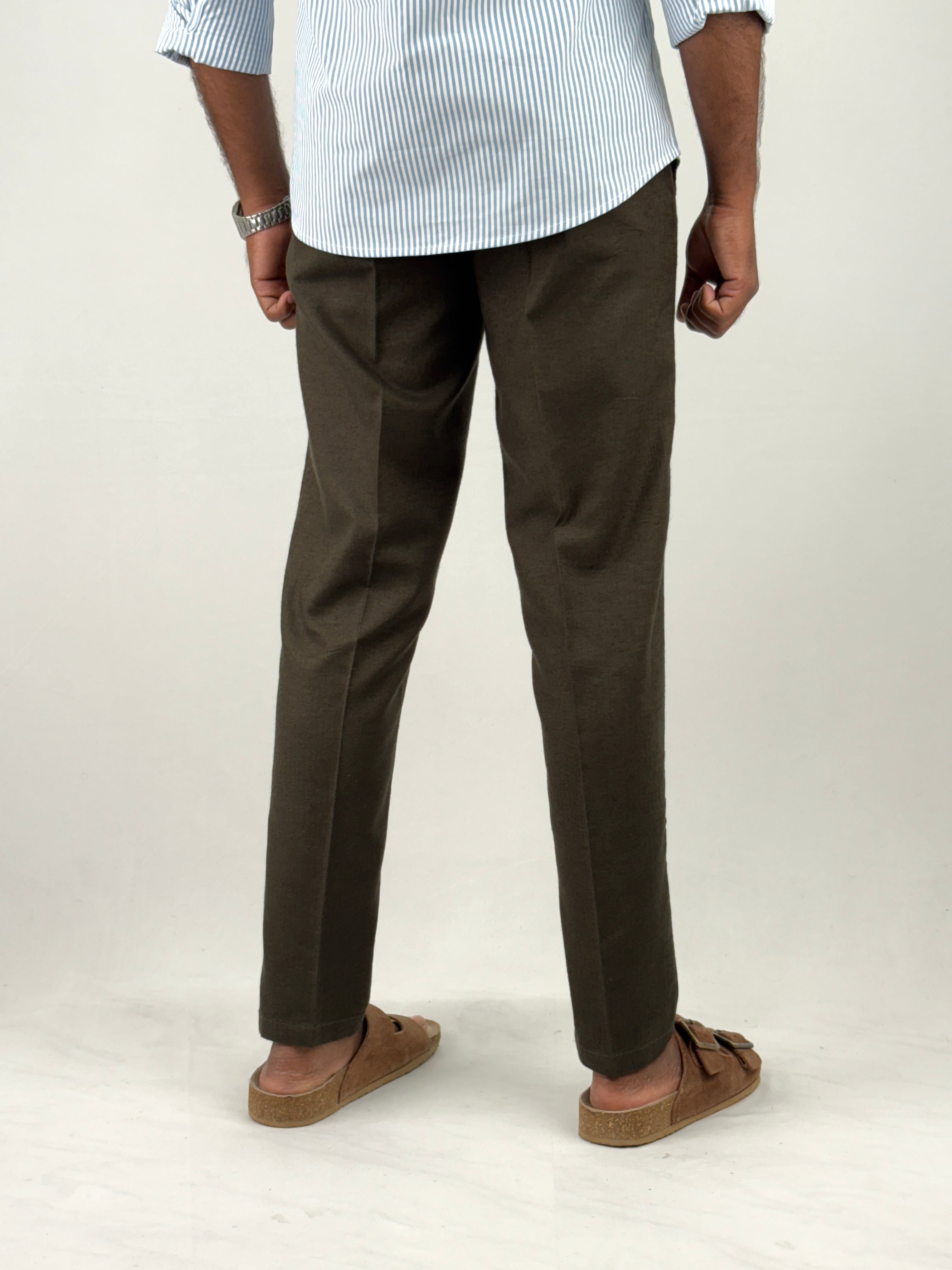 Dark Green Linen Pants