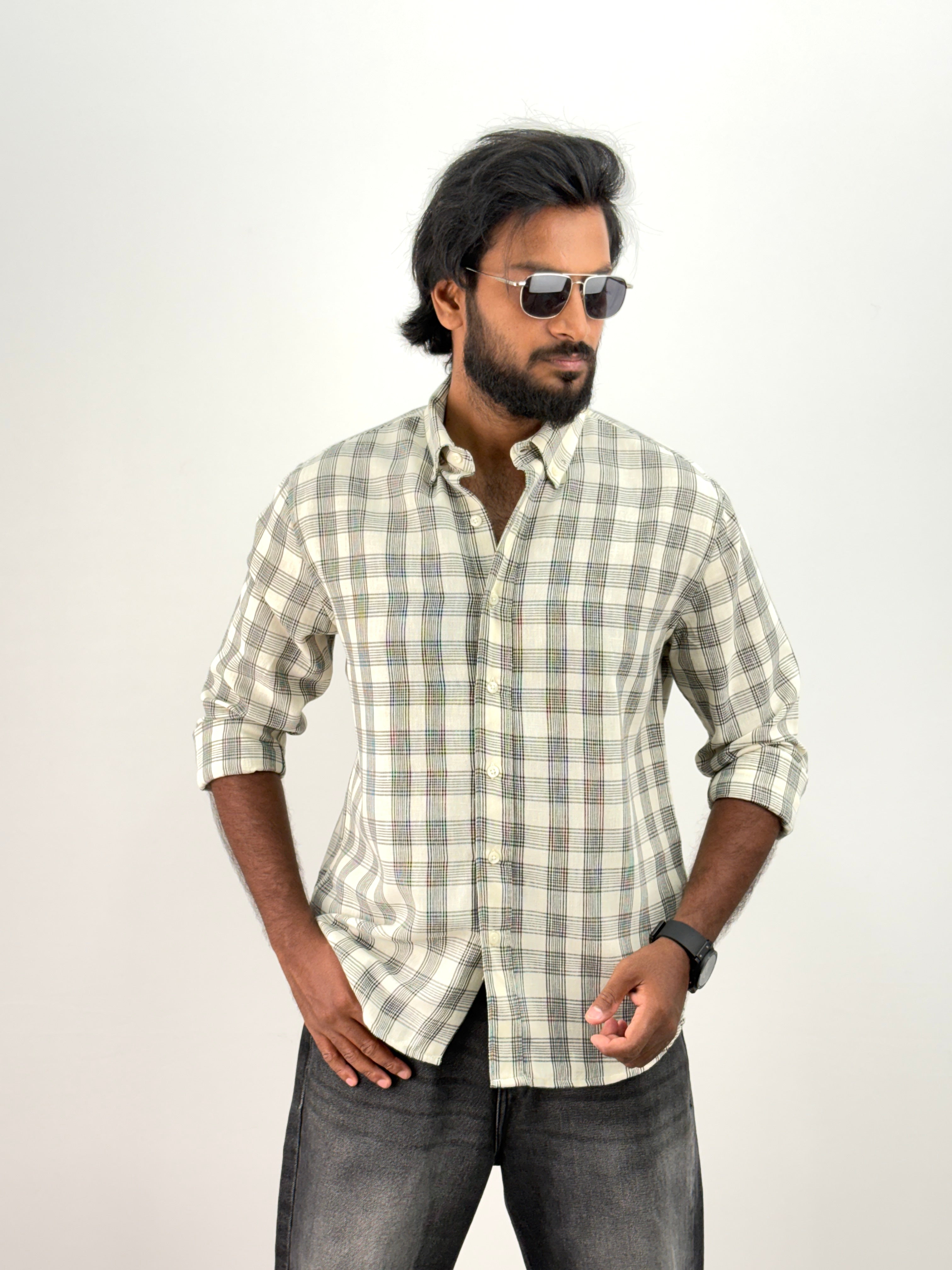 Cream Flannel Shirt