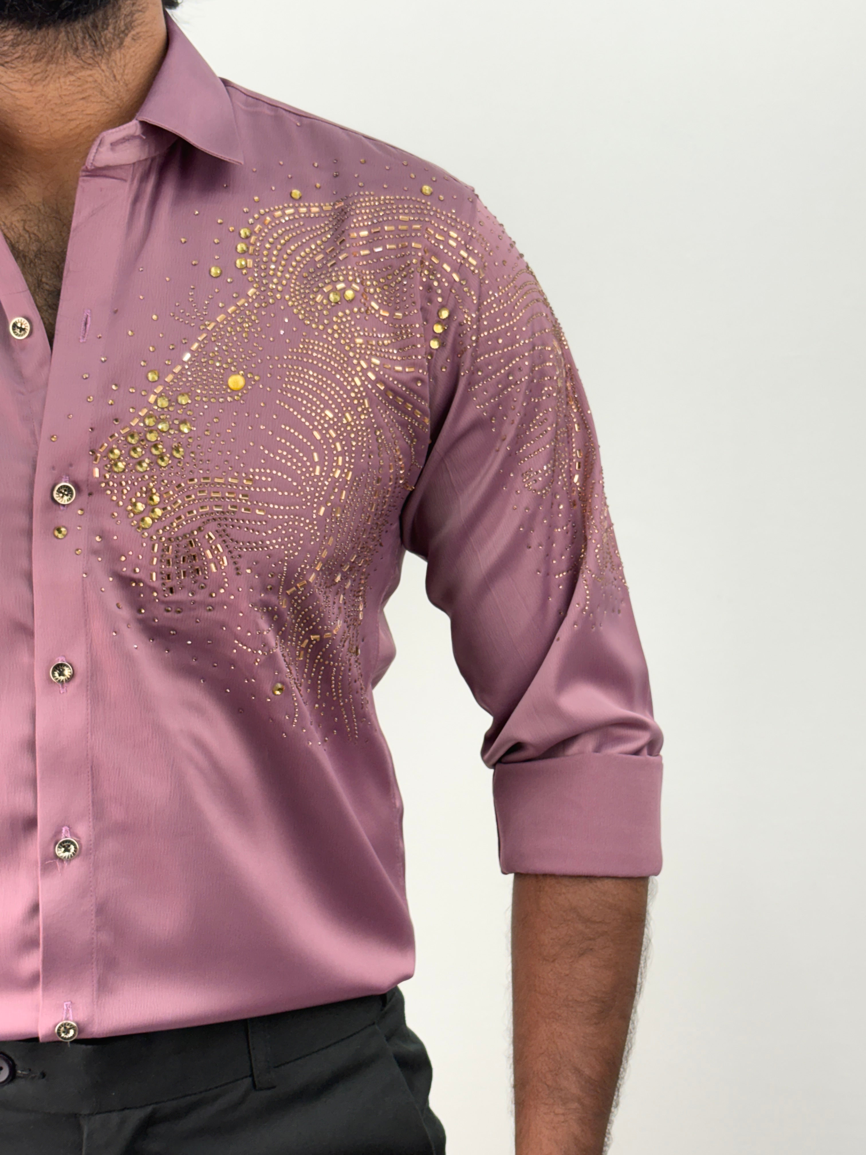 Mauve Designer Stone Shirt