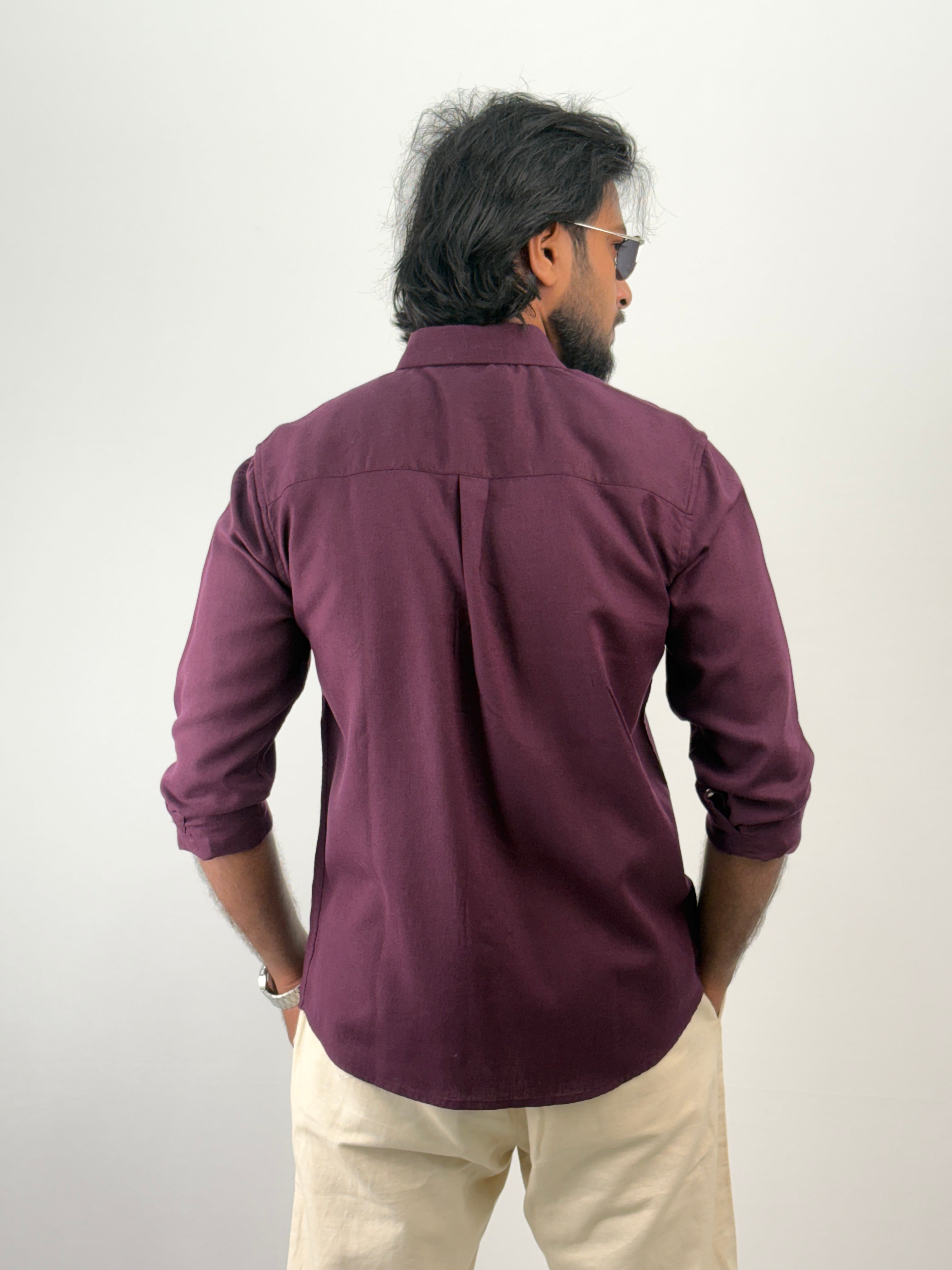 Wine Linen Shirt
