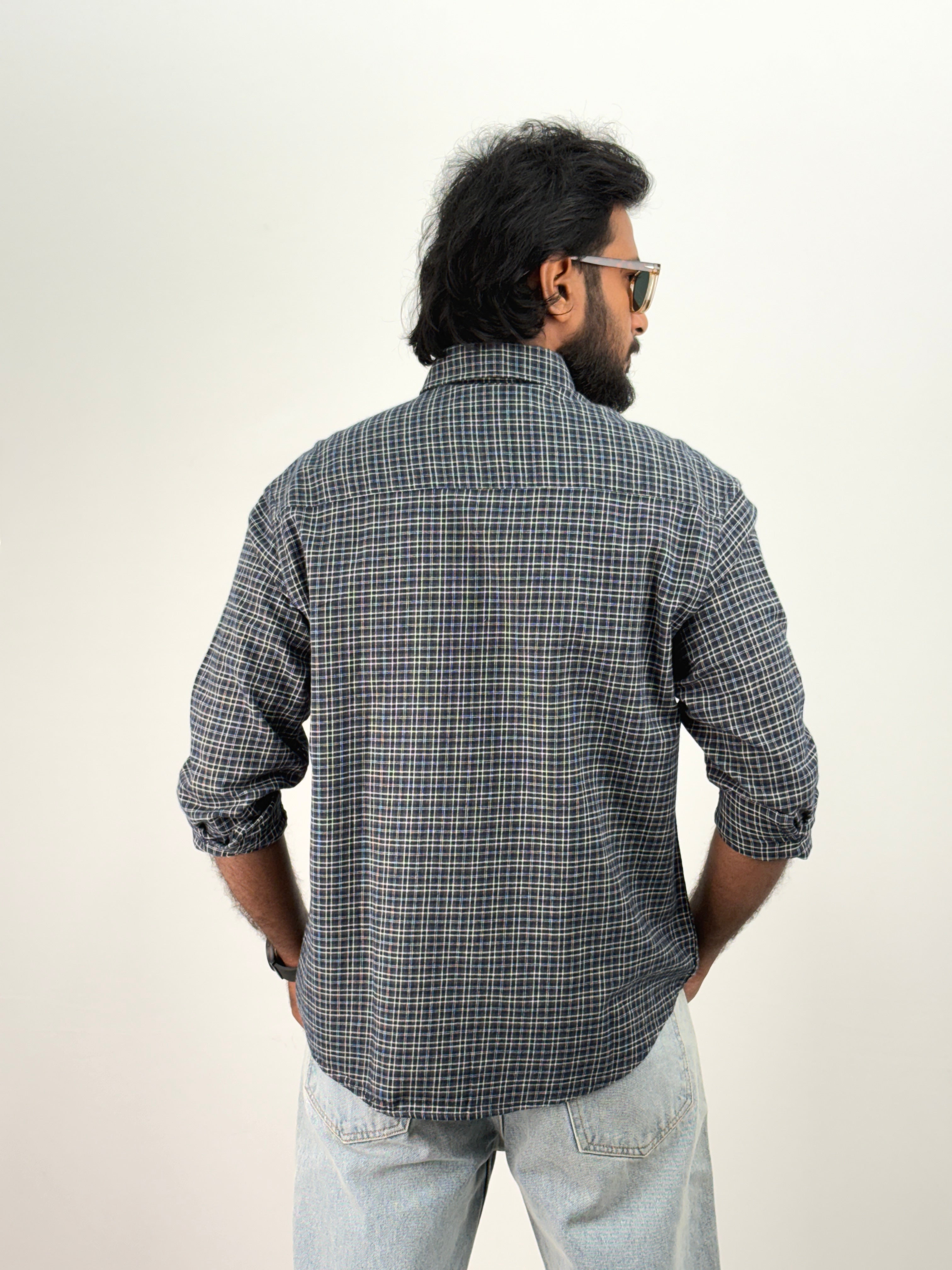 Dark Blue Flannel Shirt