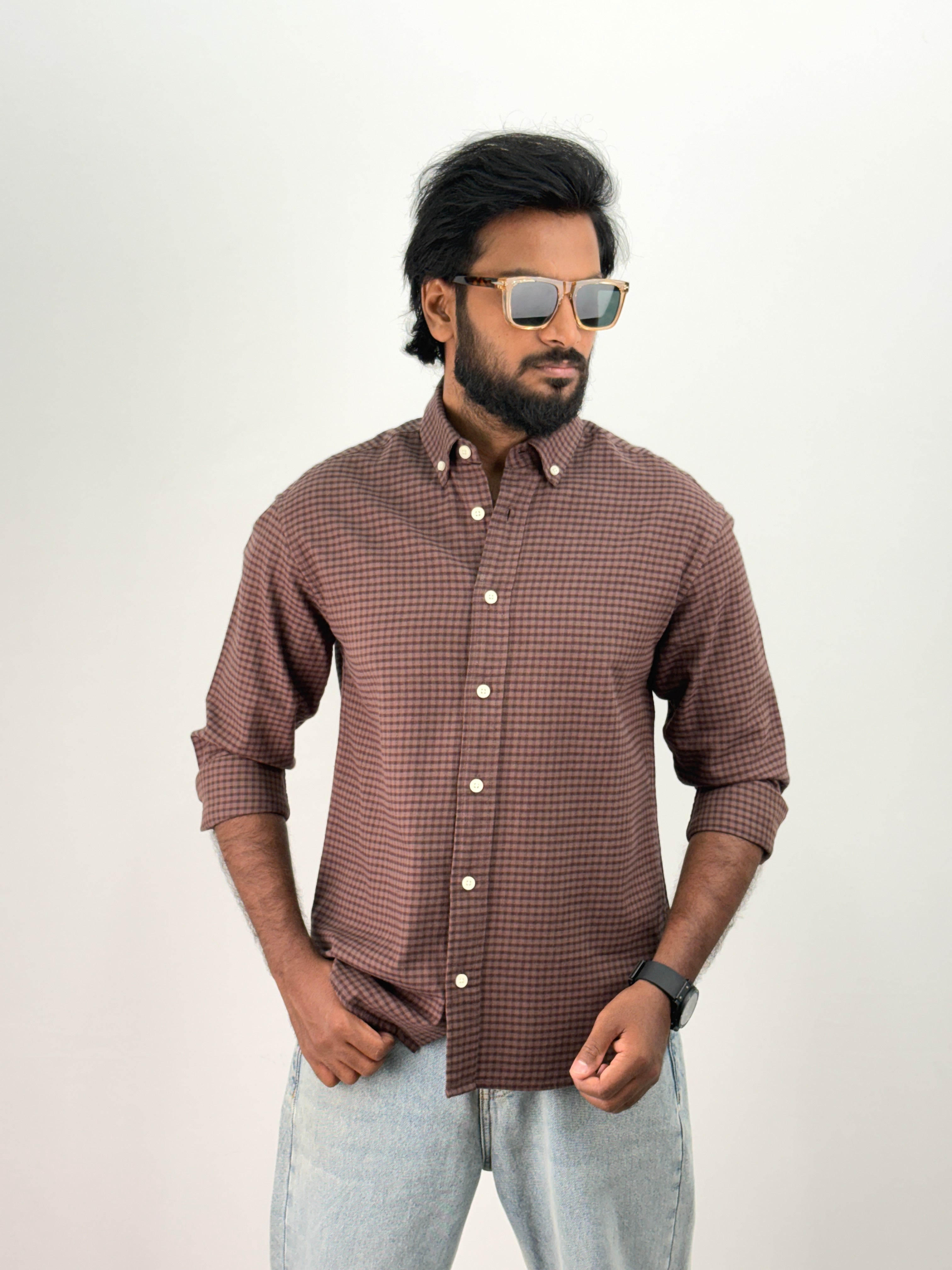 Dark Brown Flannel Shirt